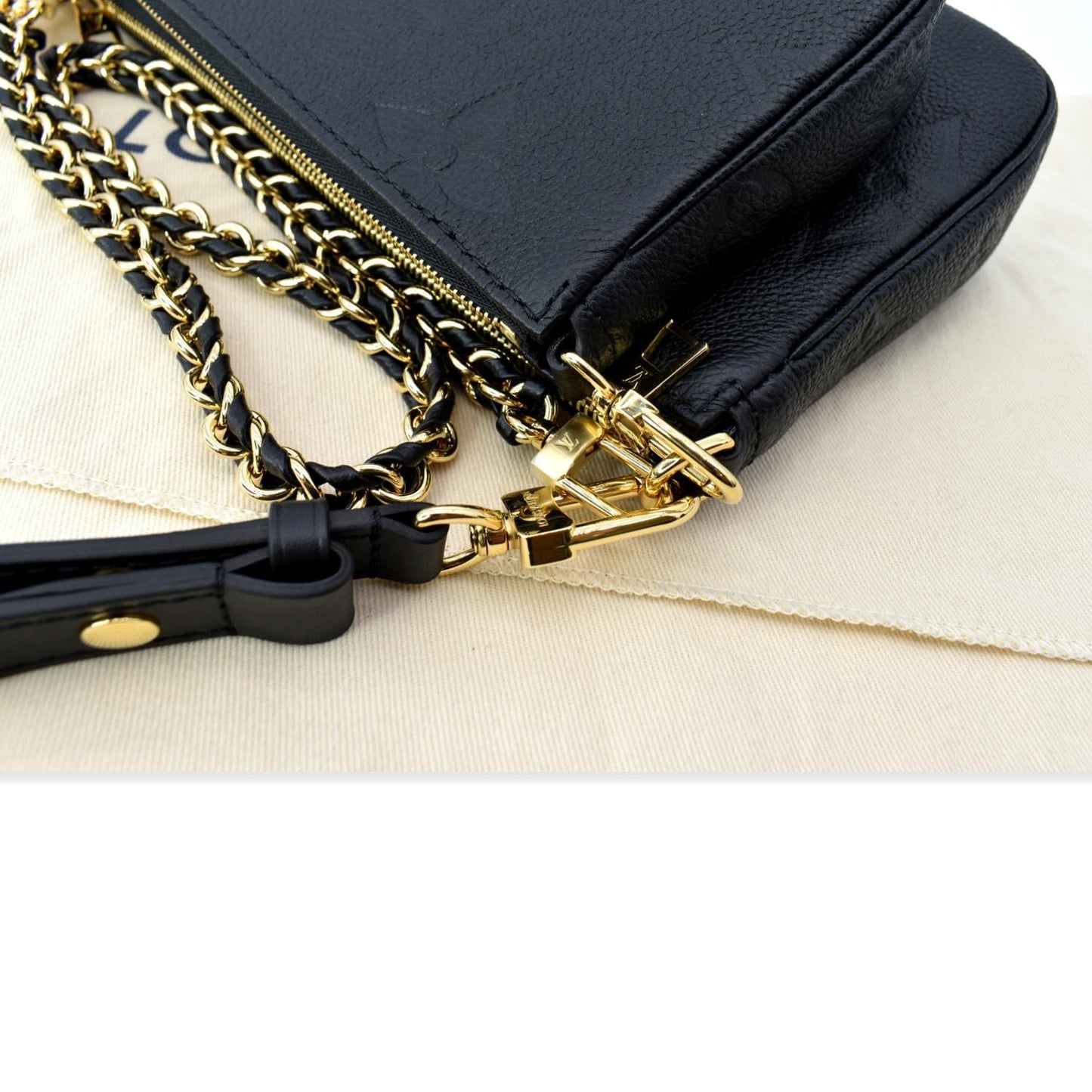 LOUIS VUITTON Multi Pochette Accessoires Monogram Empreinte Shoulder Bag Black