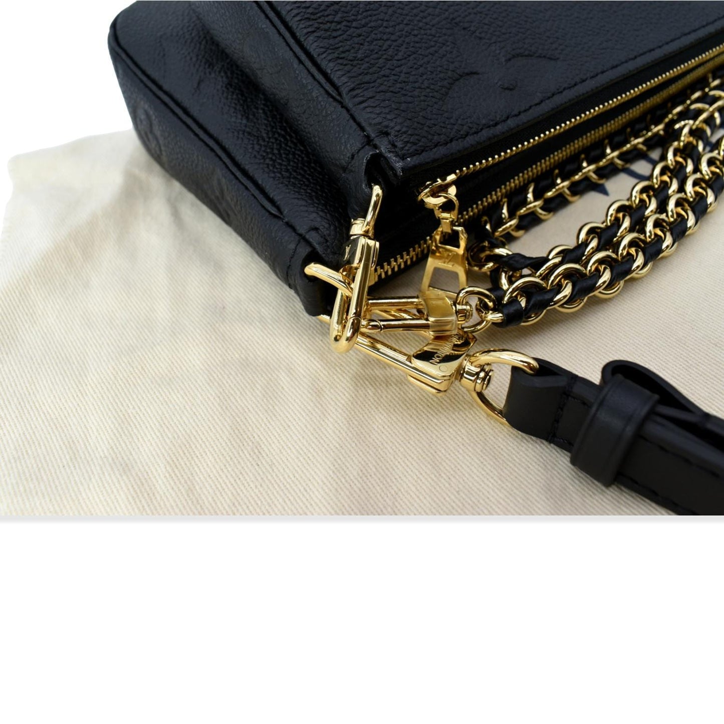 LOUIS VUITTON Multi Pochette Accessoires Monogram Empreinte Shoulder Bag Black