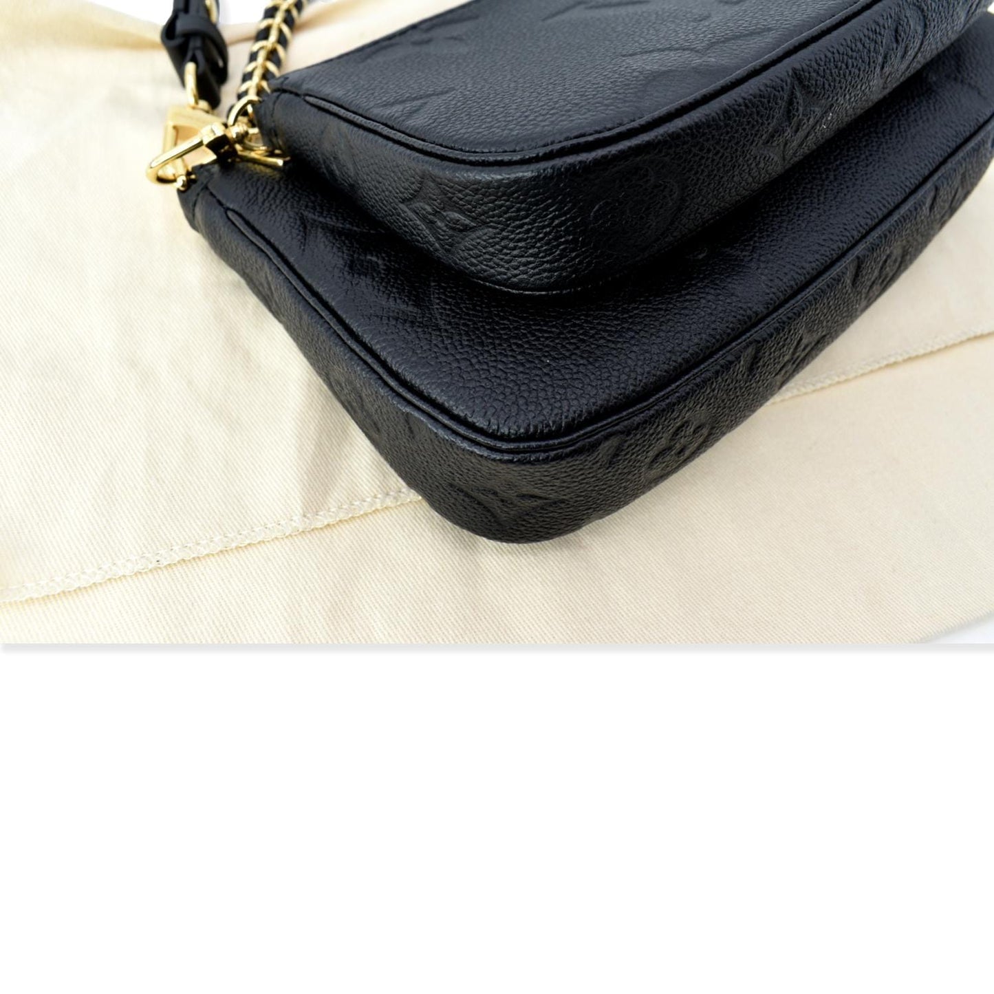 LOUIS VUITTON Multi Pochette Accessoires Monogram Empreinte Shoulder Bag Black