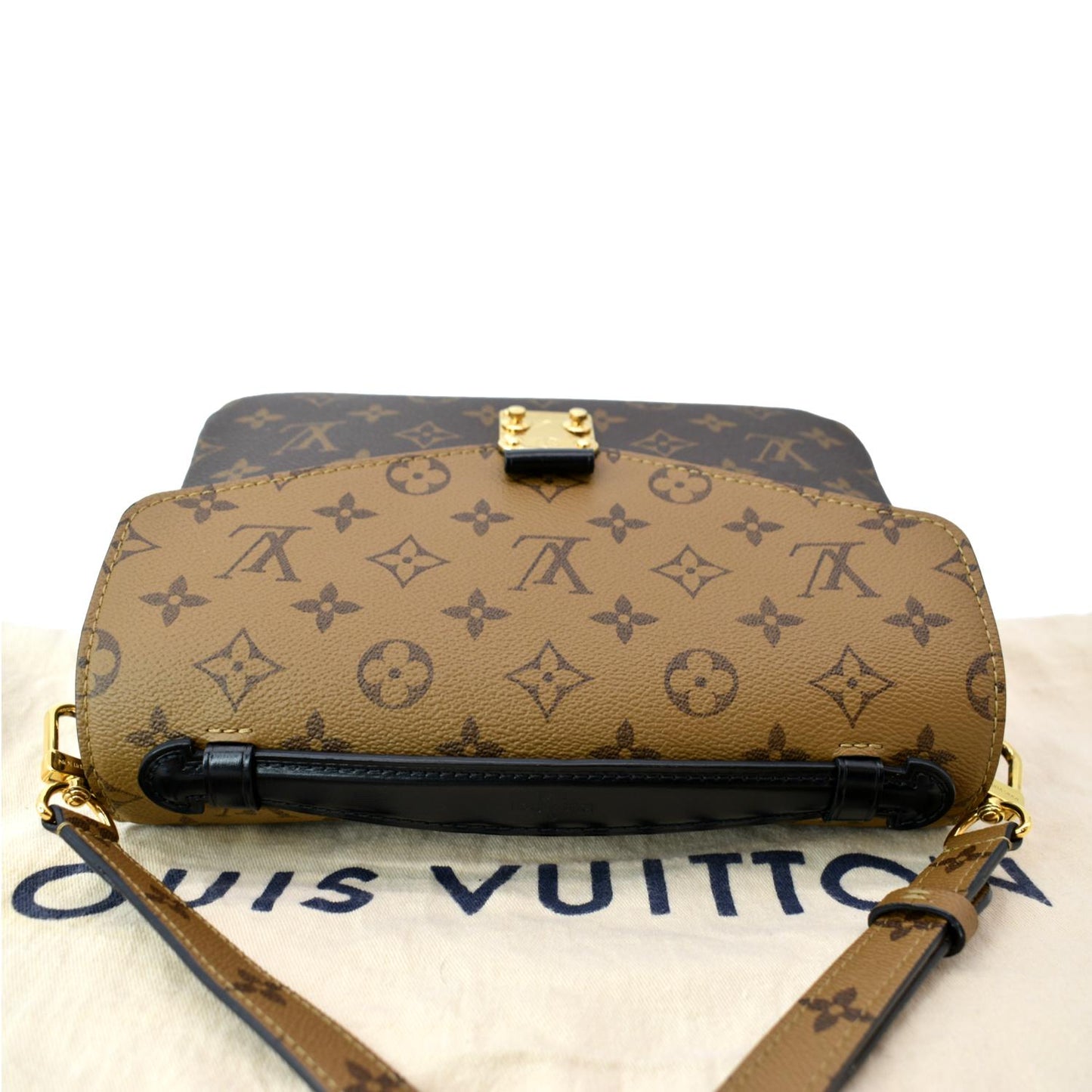 LOUIS VUITTON Metis Pochette Reverse Monogram Canvas Crossbody Bag Brown