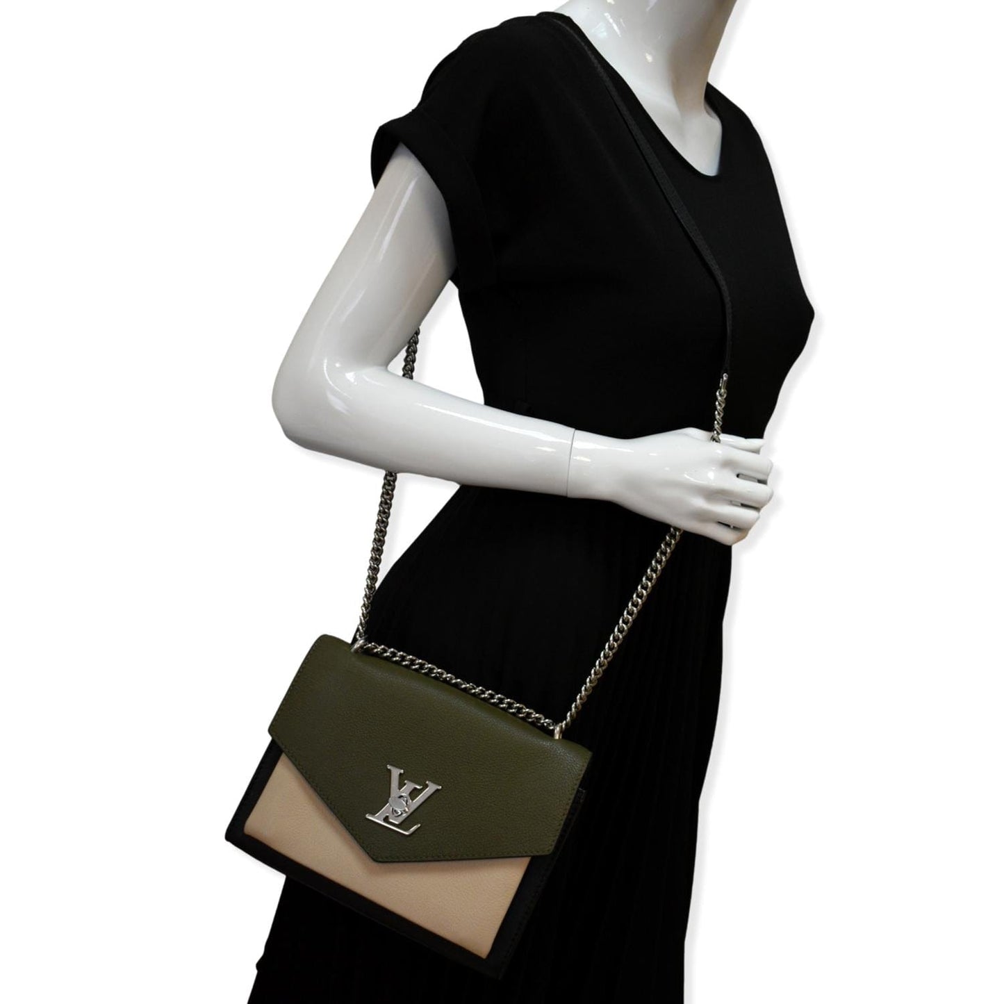 LOUIS VUITTON Mylockme Chain Calf Leather Chain Shoulder Bag Green - New Year Deals