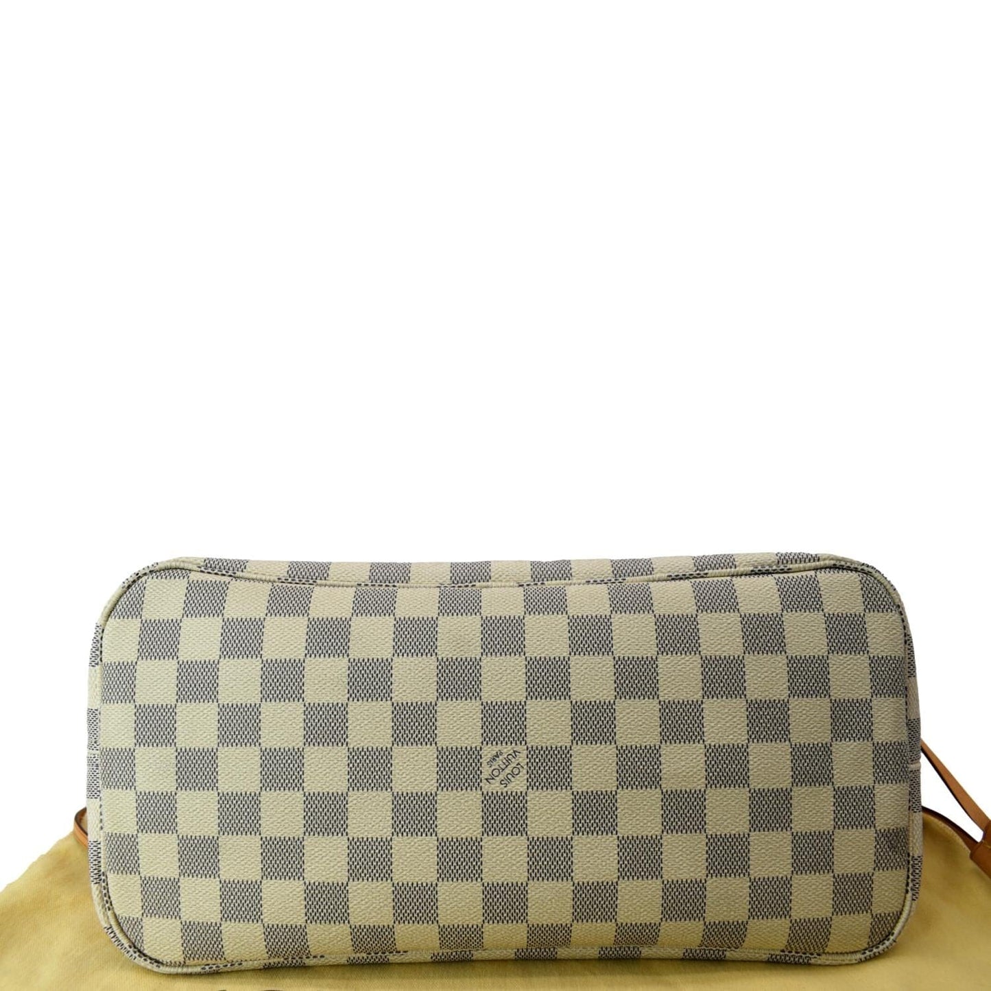 LOUIS VUITTON Neverfull MM Damier Azur Shoulder Bag White