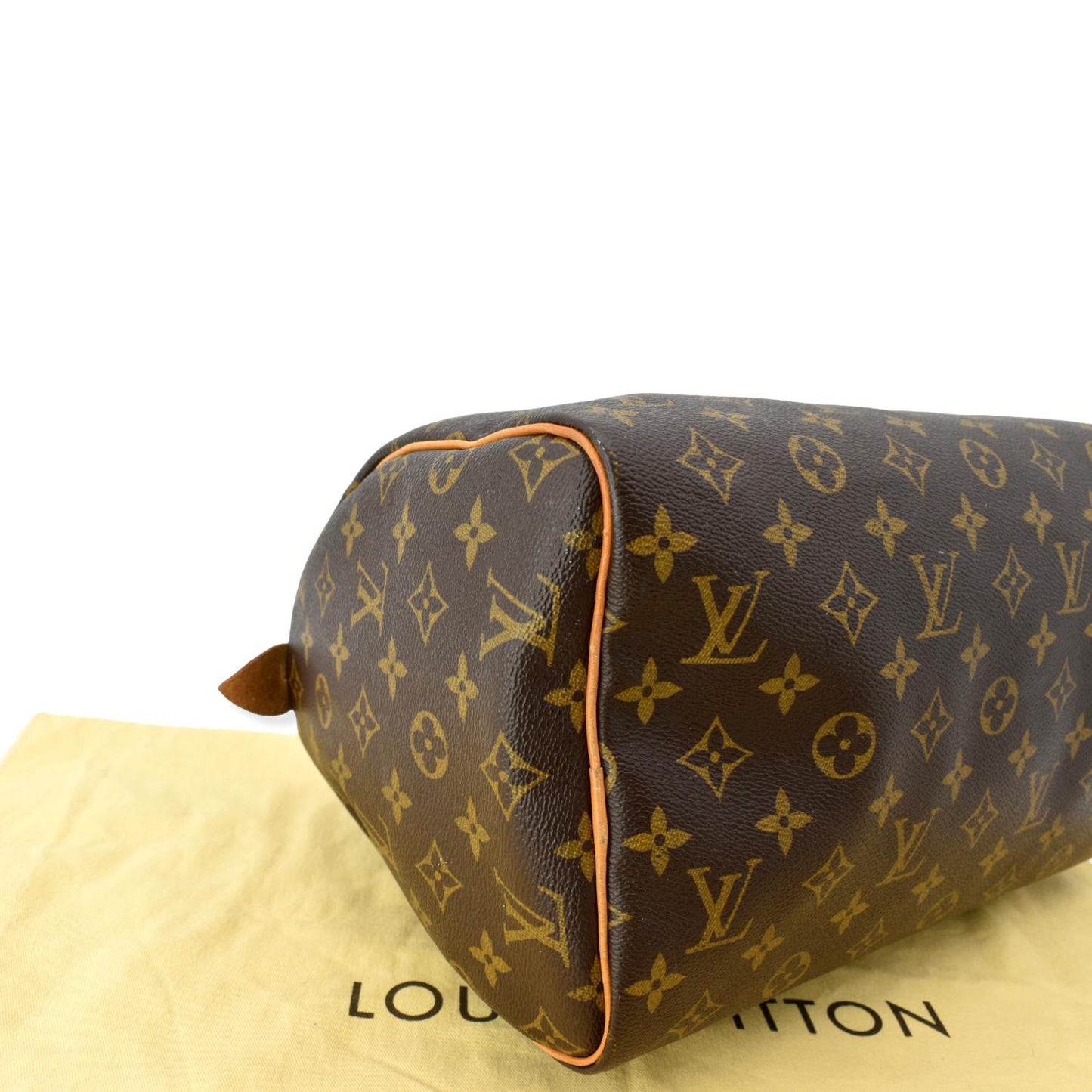 LOUIS VUITTON Speedy 30 Monogram Canvas Satchel Bag Brown