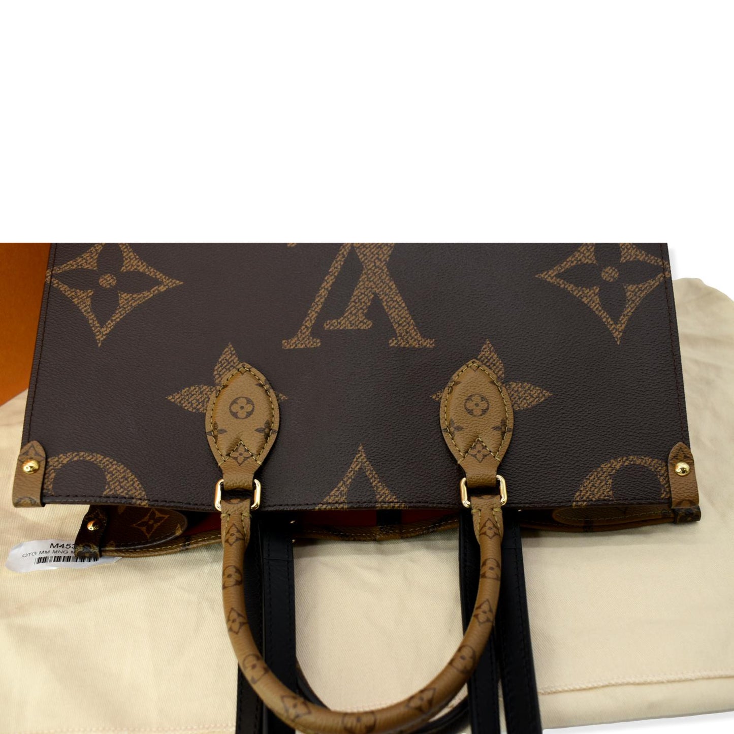 LOUIS VUITTON Onthego MM Giant Monogram Canvas Tote Shoulder Bag Brown