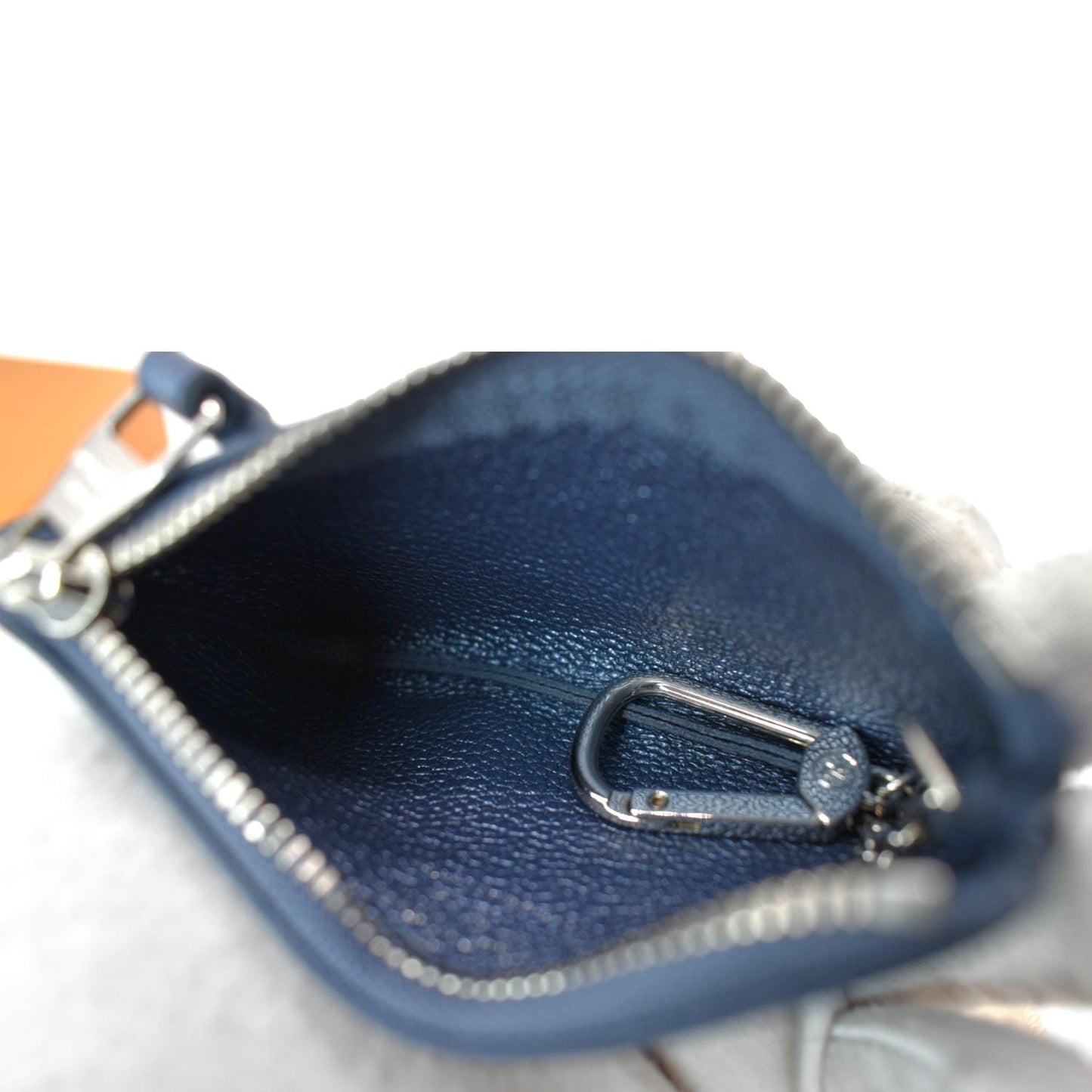 LOUIS VUITTON Key Pouch Empreinte Leather Wallet Blue