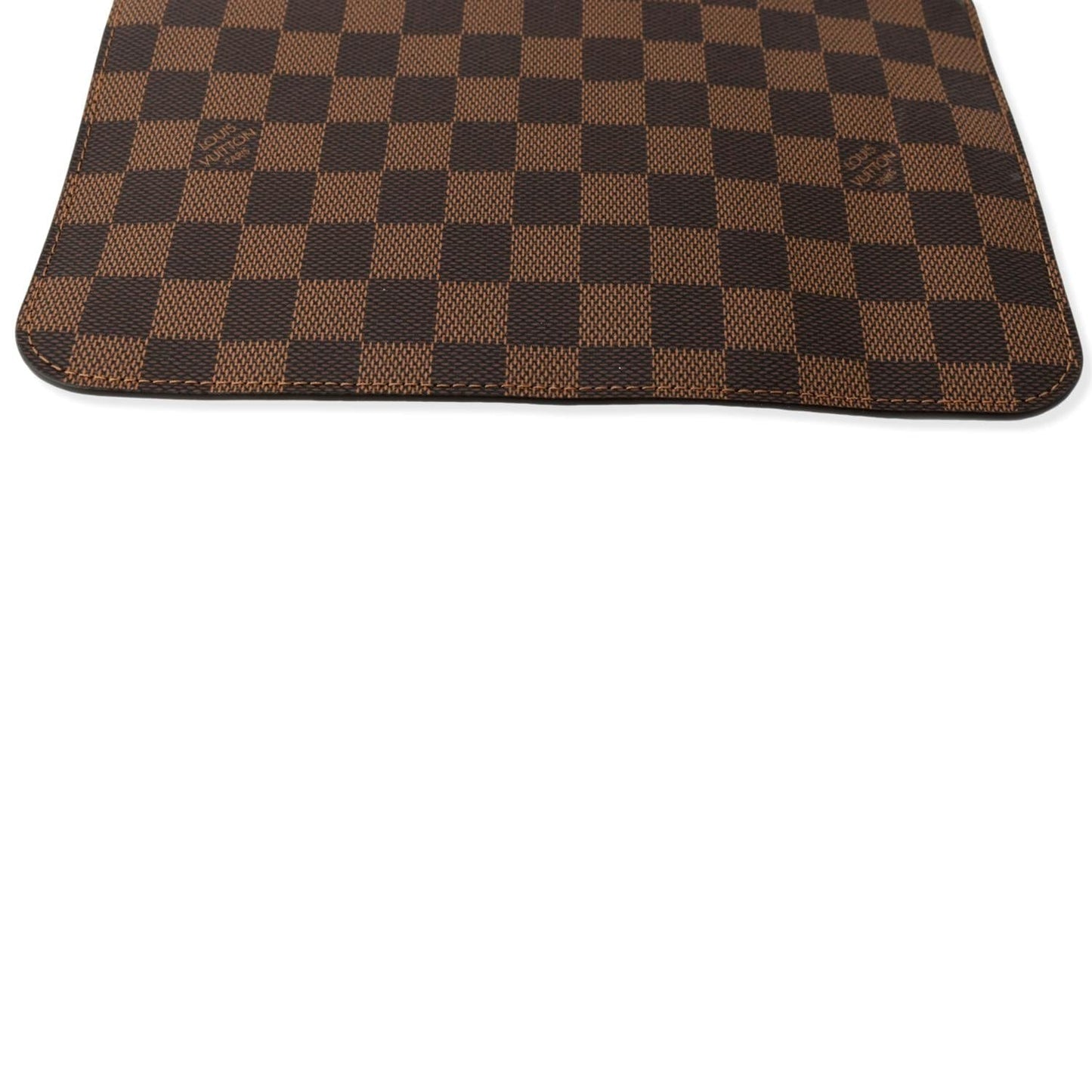 LOUIS VUITTON  Neverfull Damier Ebene Pochette Wristlet Pouch Brown