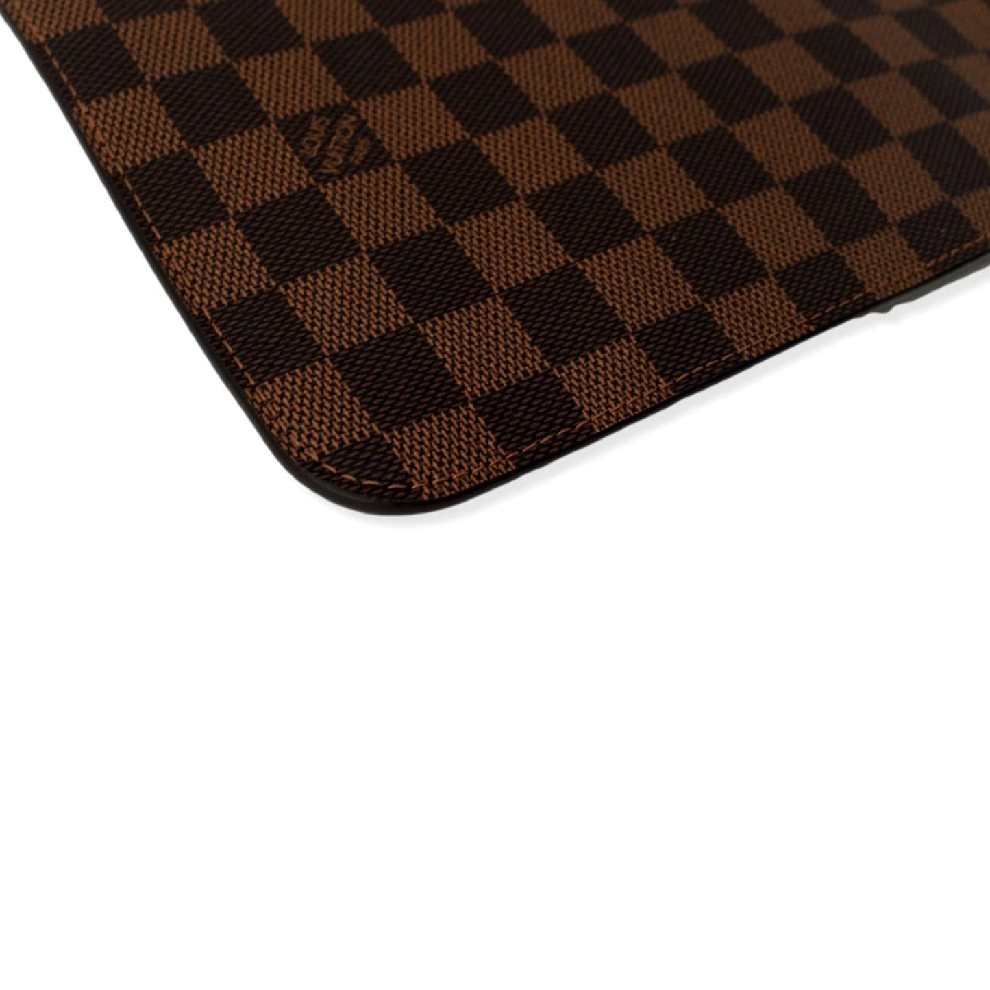 LOUIS VUITTON  Neverfull Damier Ebene Pochette Wristlet Pouch Brown