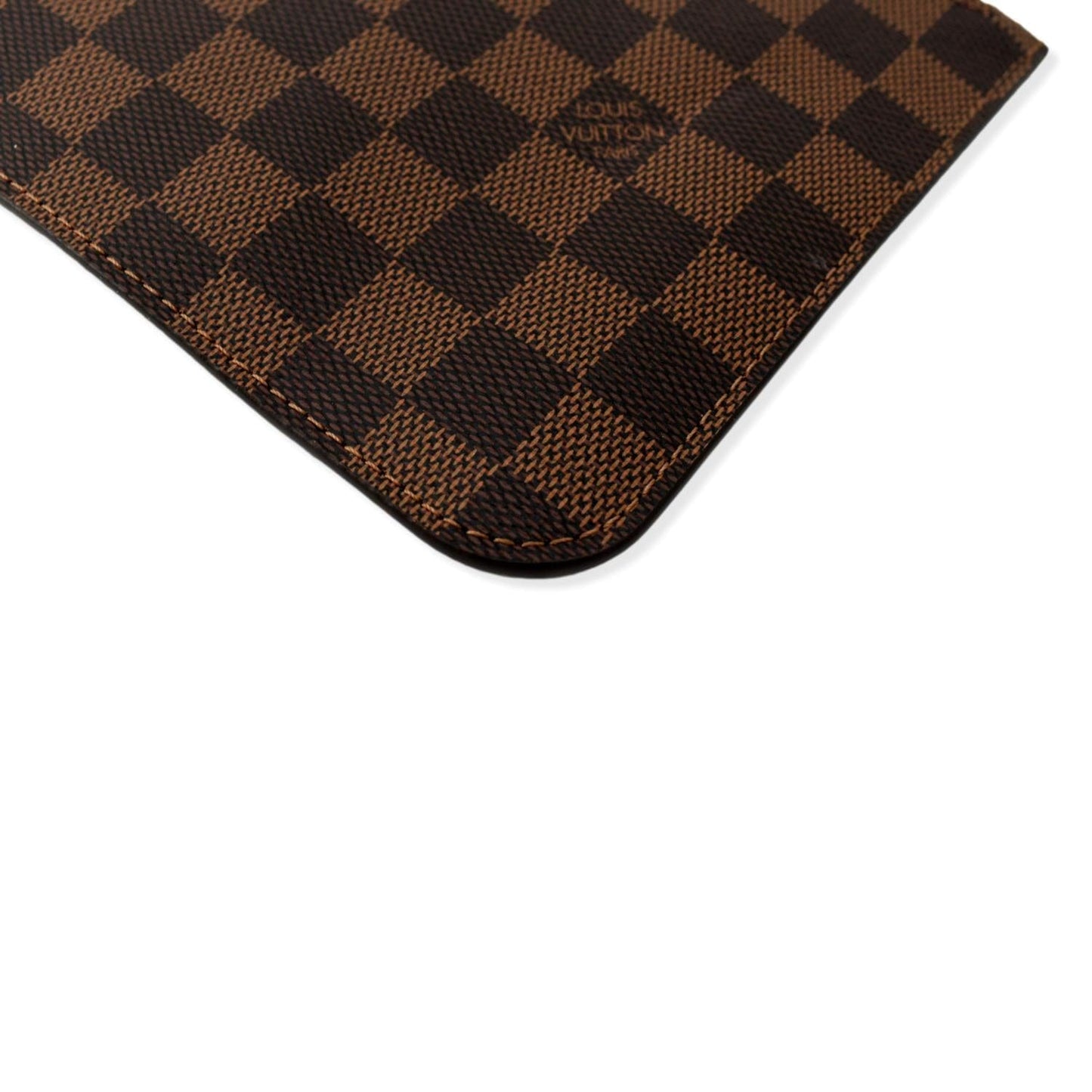 LOUIS VUITTON  Neverfull Damier Ebene Pochette Wristlet Pouch Brown