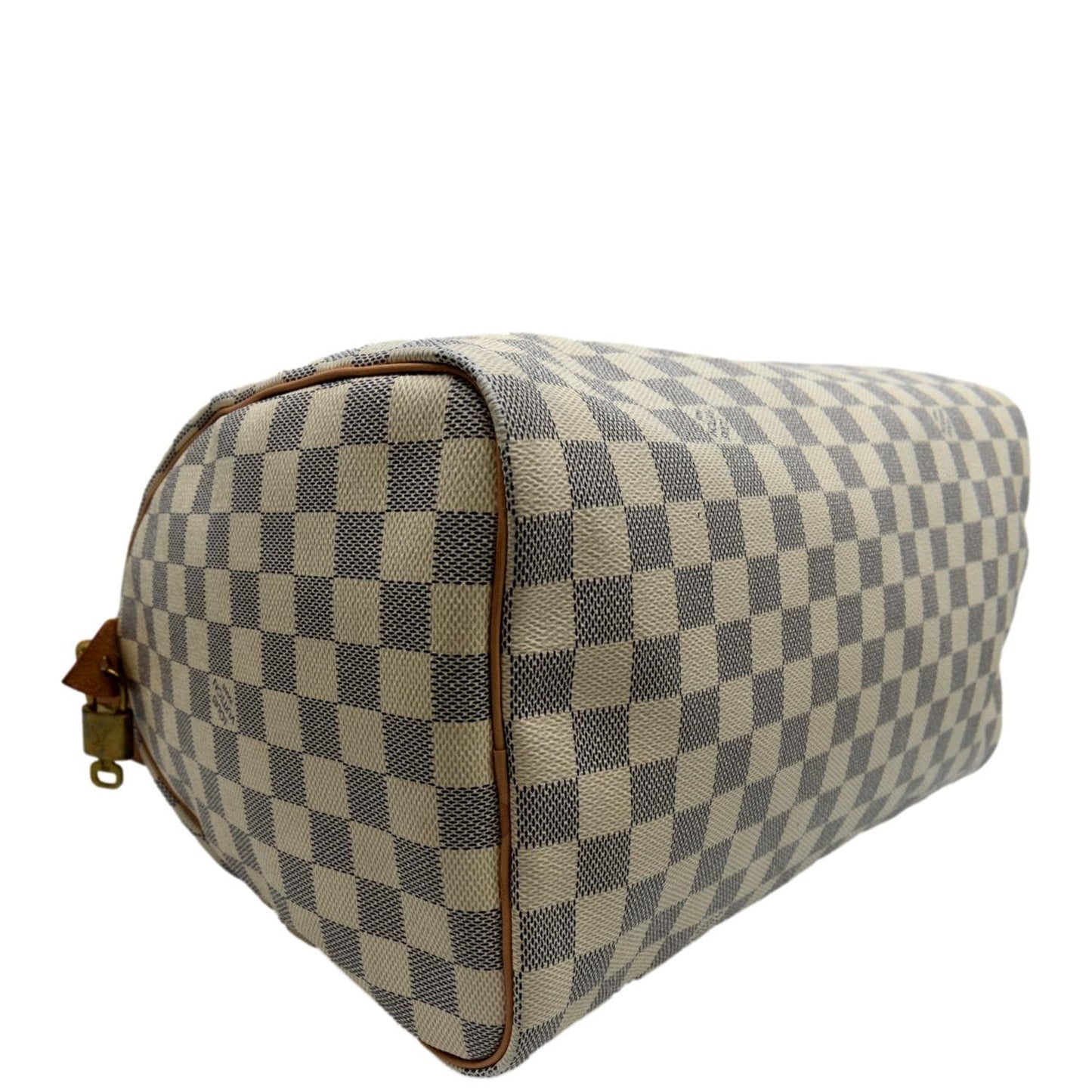 LOUIS VUITTON Speedy 35 Damier Azur Satchel Bag White