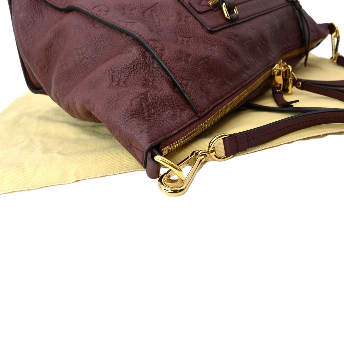 LOUIS VUITTON Lumineuse GM Monogram Empreinte Shoulder Bag Red