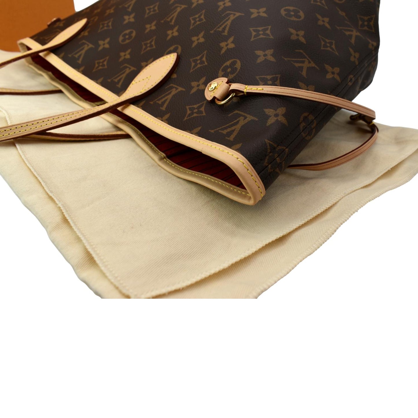 LOUIS VUITTON Neverfull MM Monogram Canvas Tote Bag Brown