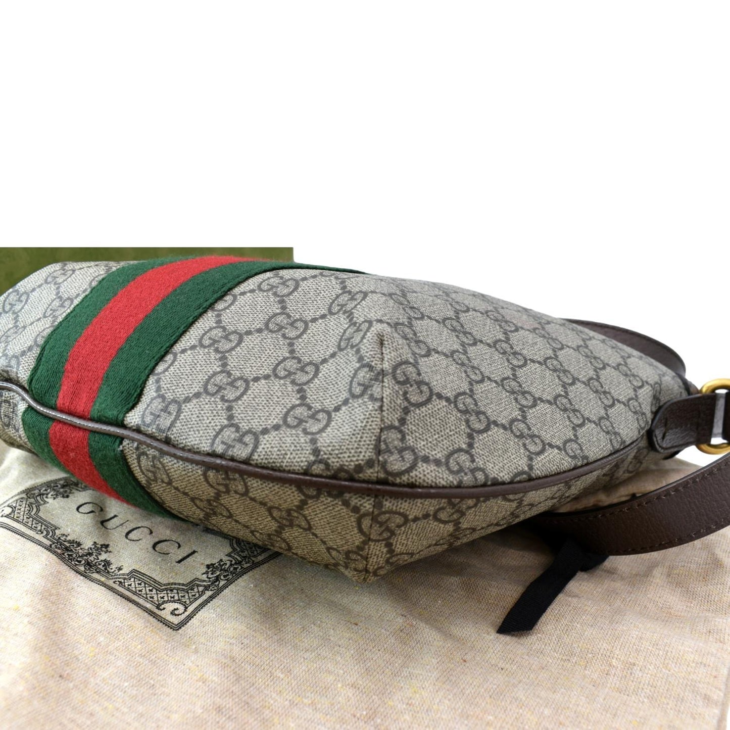 GUCCI Ophidia Small GG Supreme Canvas Shoulder Bag Beige 598125