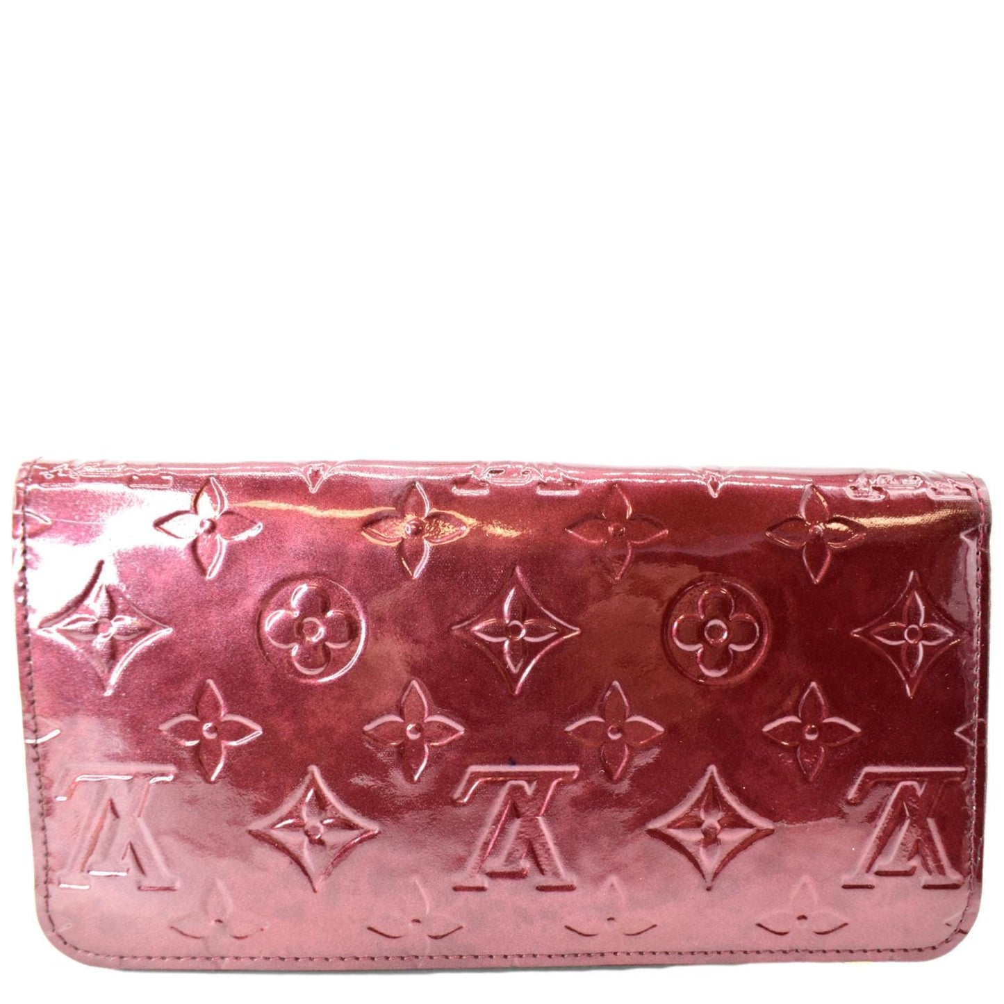 LOUIS VUITTON Monogram Vernis Zippy Wallet Amarante