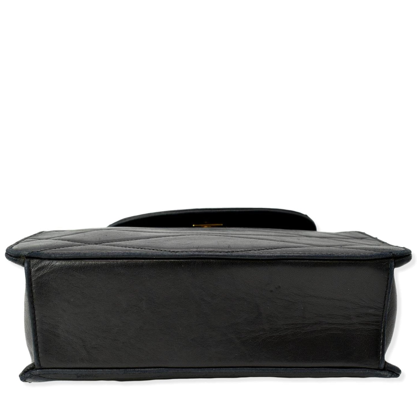 CHANEL Rare Wave GHW CC Flap Vintage Lambskin Shoulder Bag Black