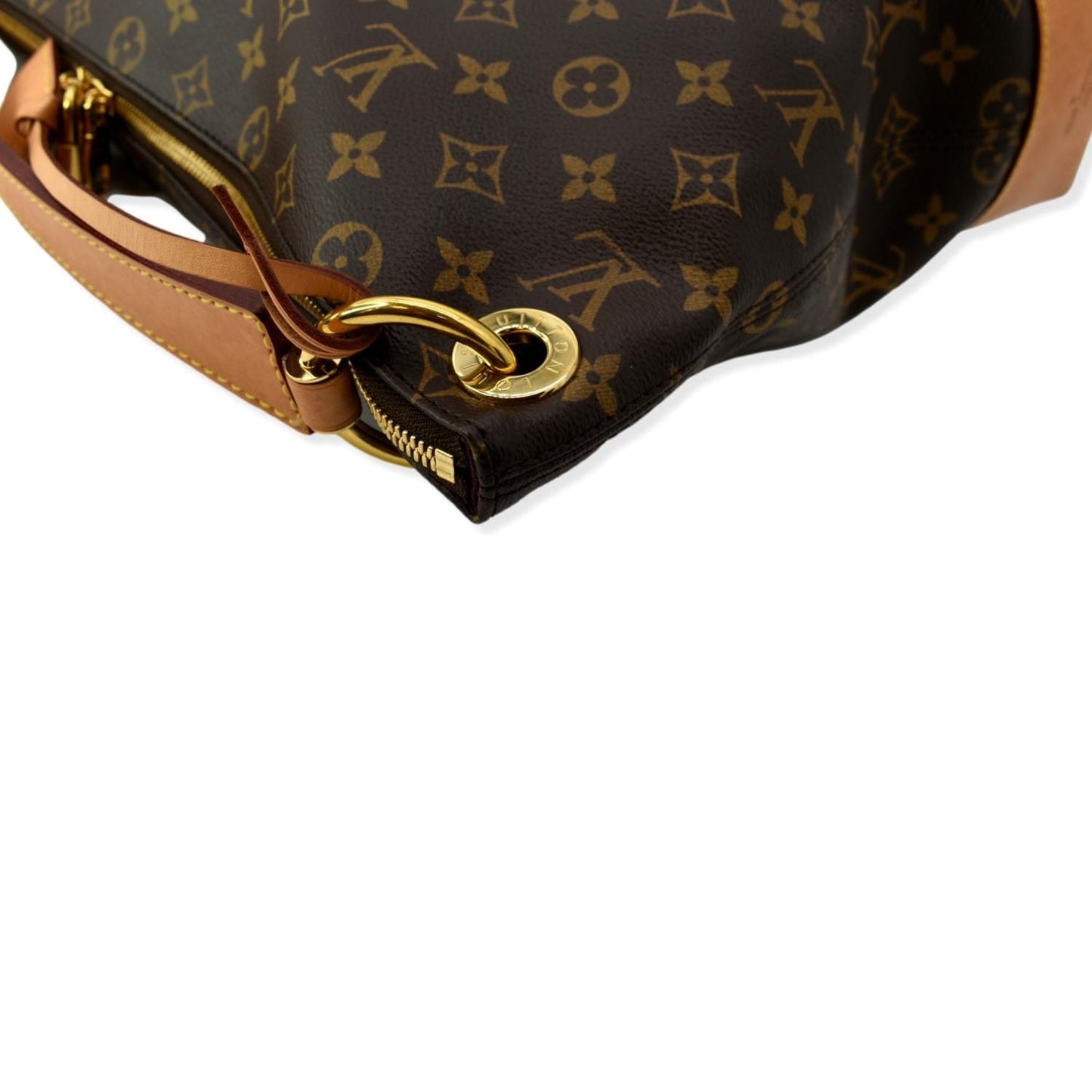 LOUIS VUITTON Berri MM Monogram Canvas Shoulder Bag Brown