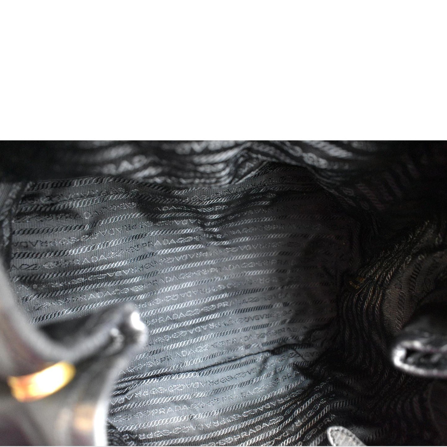 PRADA Tessuto Vitello Daino Nylon Tote Shoulder Bag Black