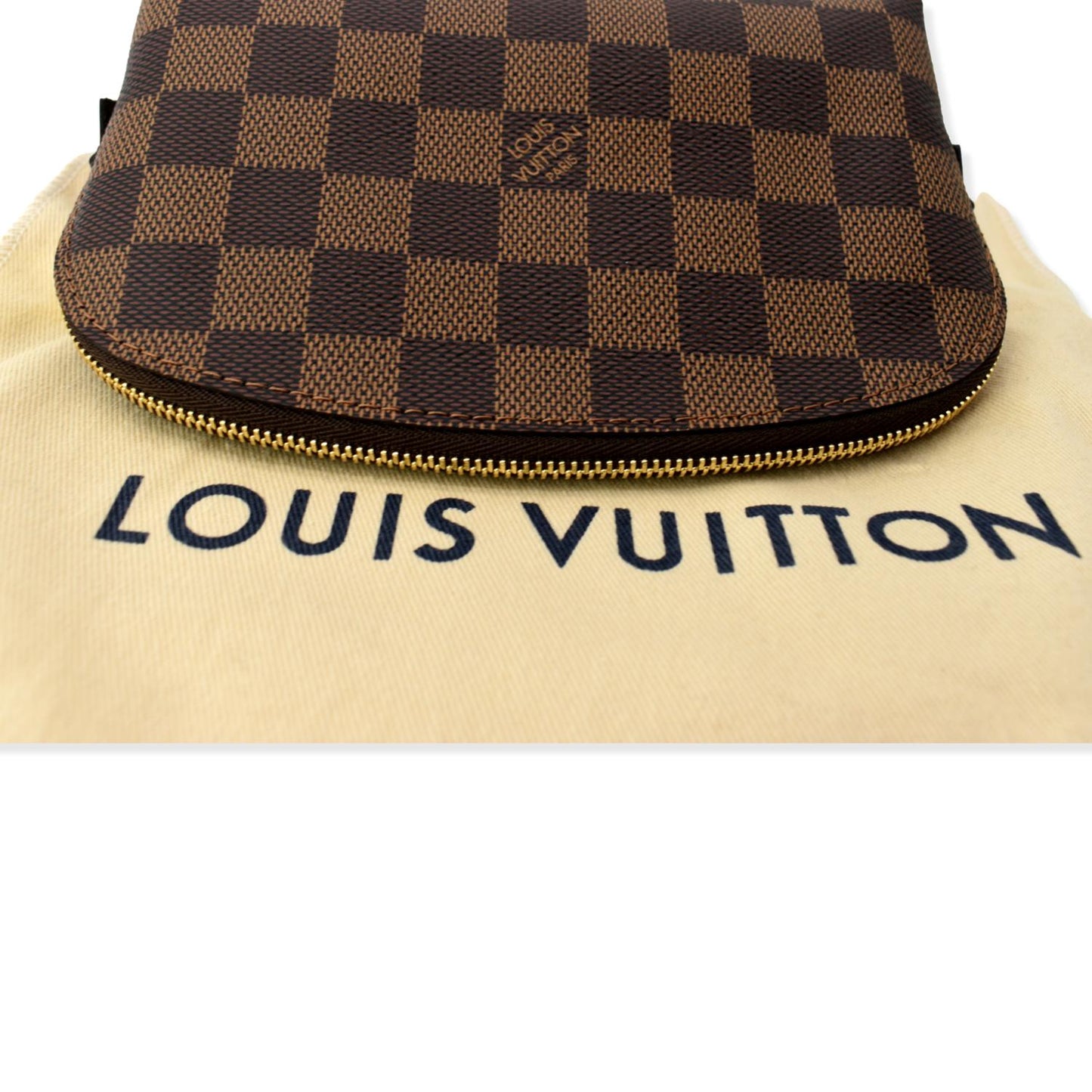 LOUIS VUITTON Damier Ebene Cosmetic Pouch Brown