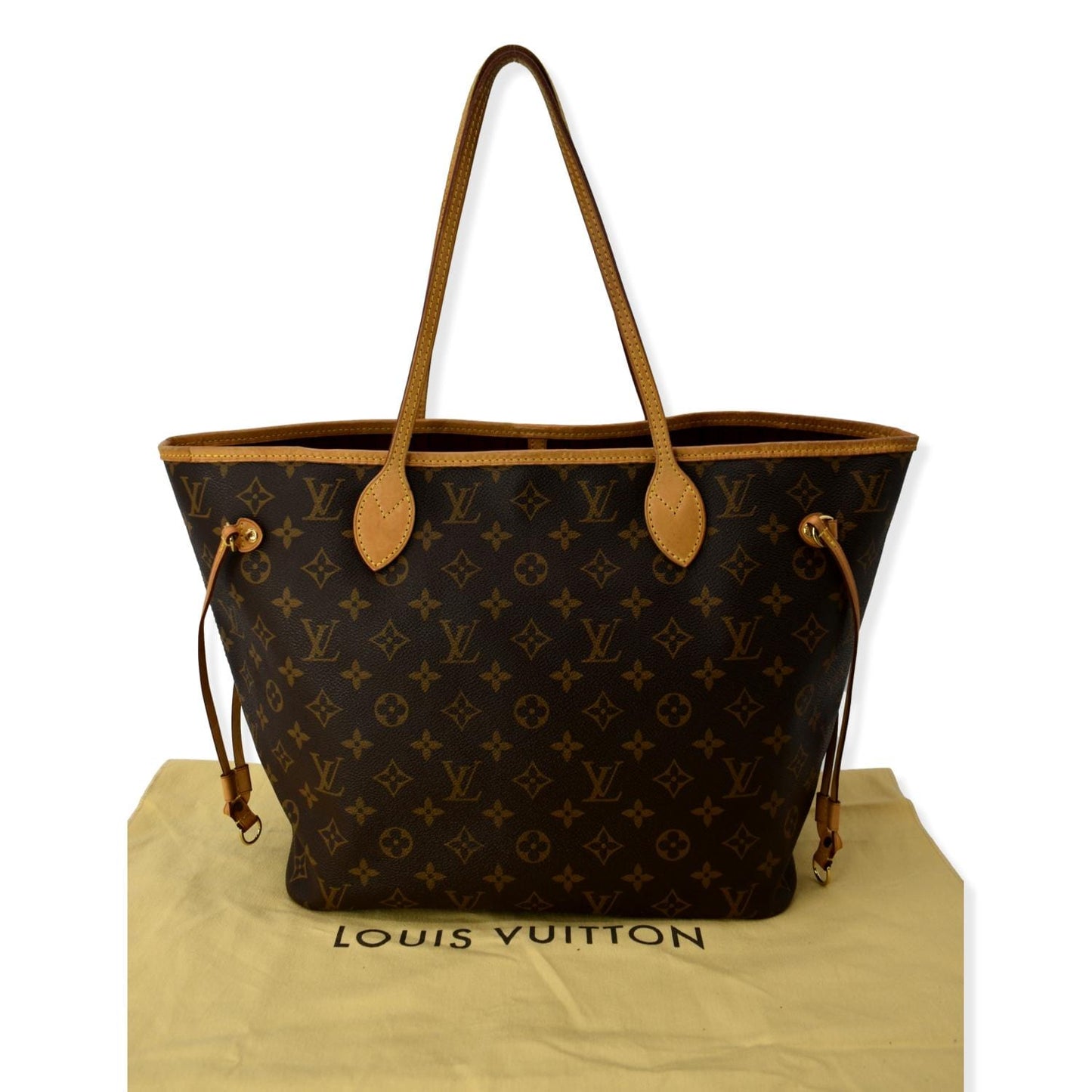 LOUIS VUITTON Neverfull MM Monogram Canvas Tote Bag Brown