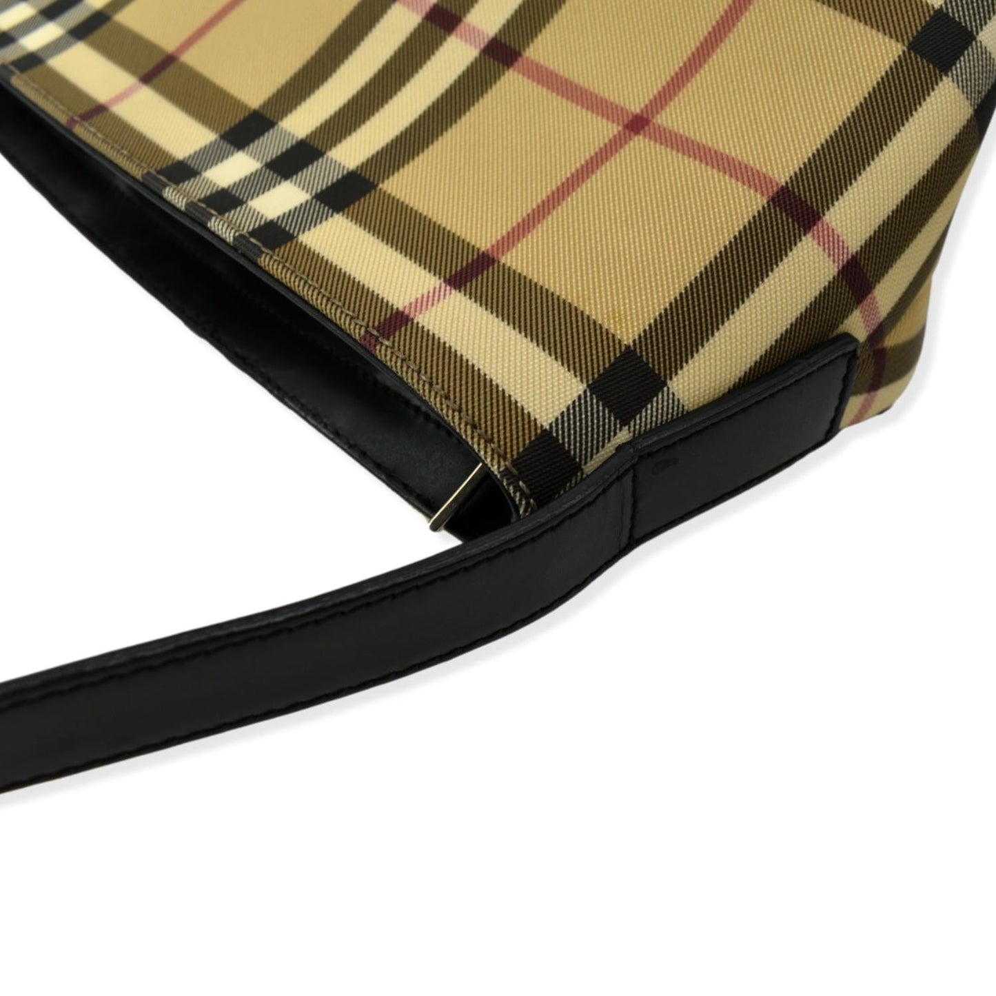 BURBERRY Nova Check Coated Canvas Baguette Bag Beige