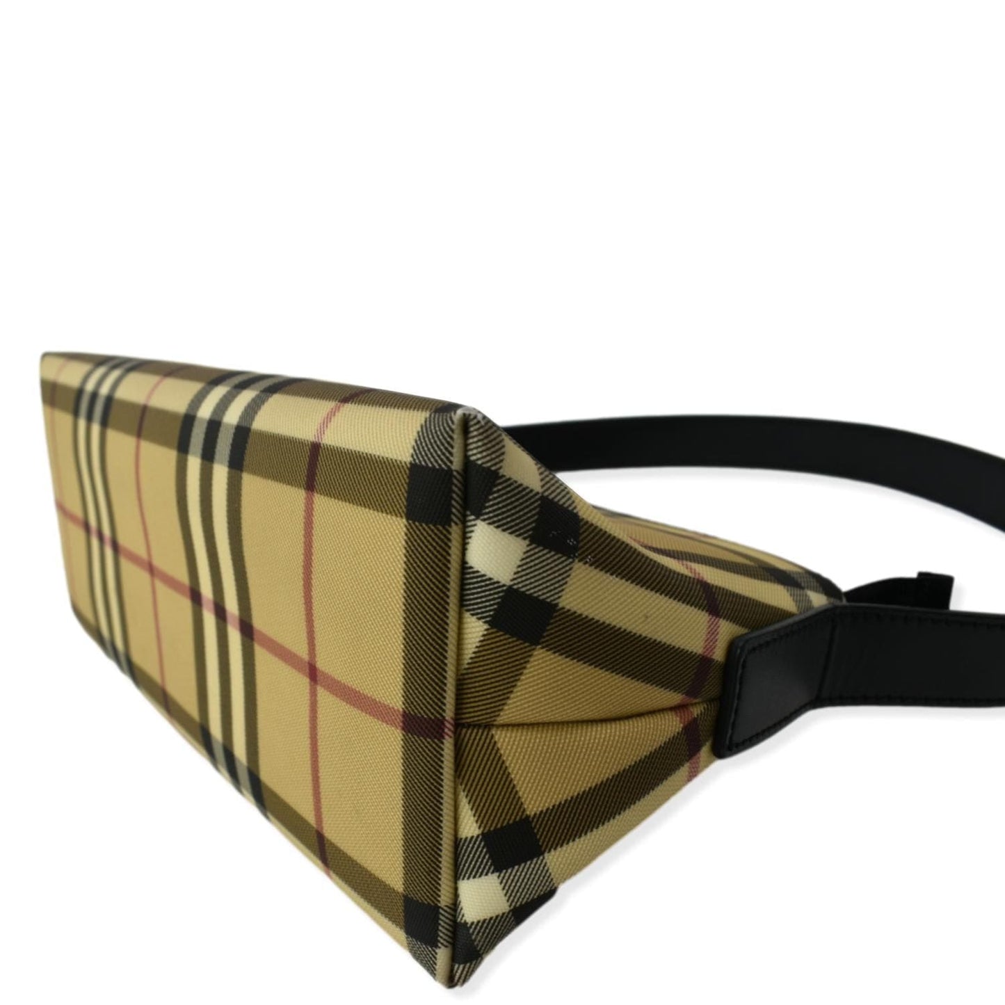 BURBERRY Nova Check Coated Canvas Baguette Bag Beige