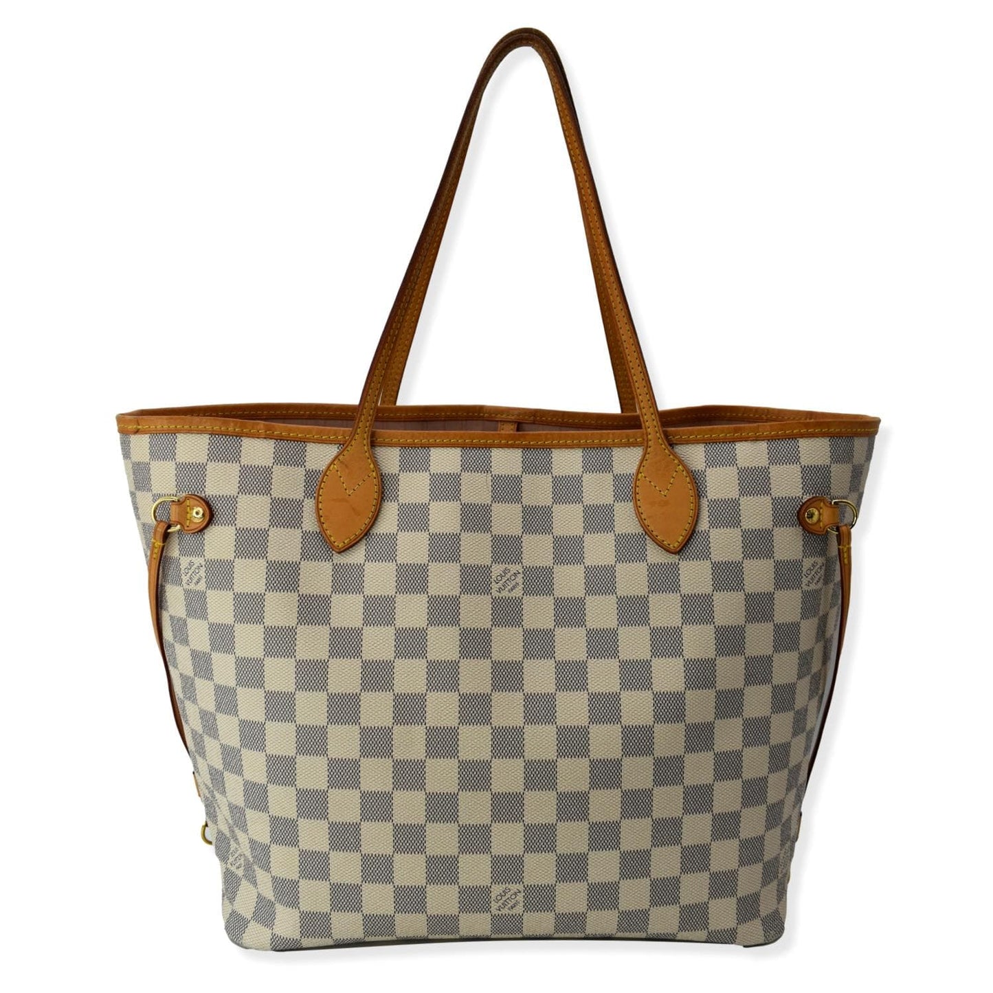 LOUIS VUITTON  Neverfull MM Damier Azur Shoulder Bag White
