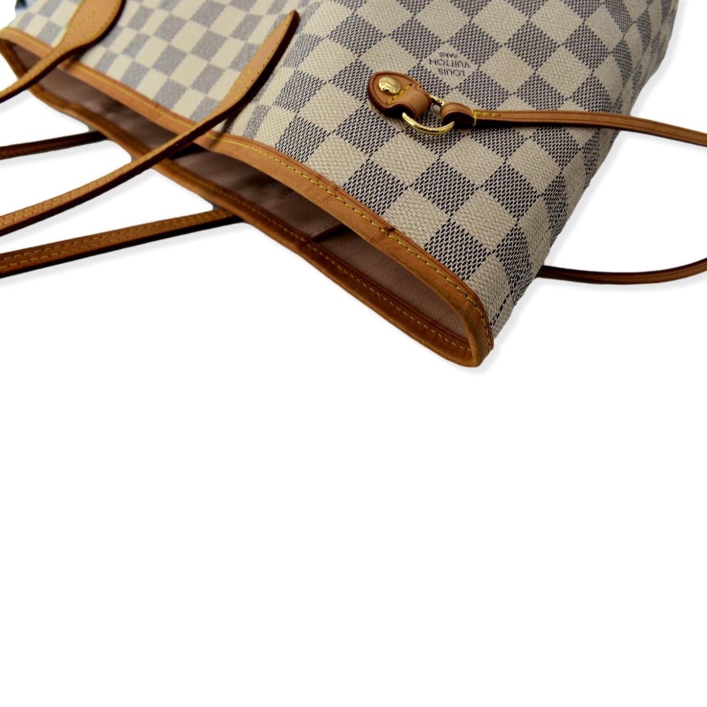 LOUIS VUITTON  Neverfull MM Damier Azur Shoulder Bag White