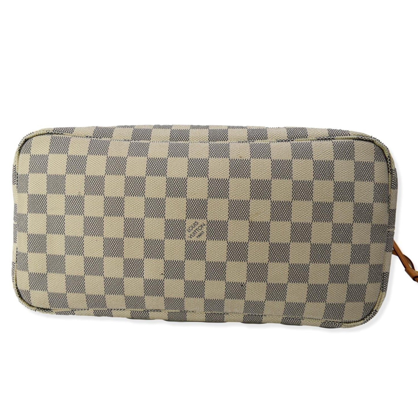 LOUIS VUITTON  Neverfull MM Damier Azur Shoulder Bag White