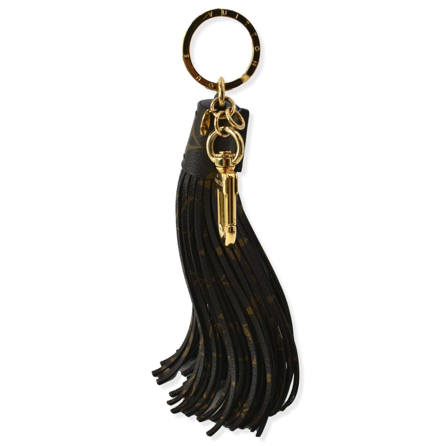 LOUIS VUITTON Monogram Canvas Tassel Bag Charm Brown