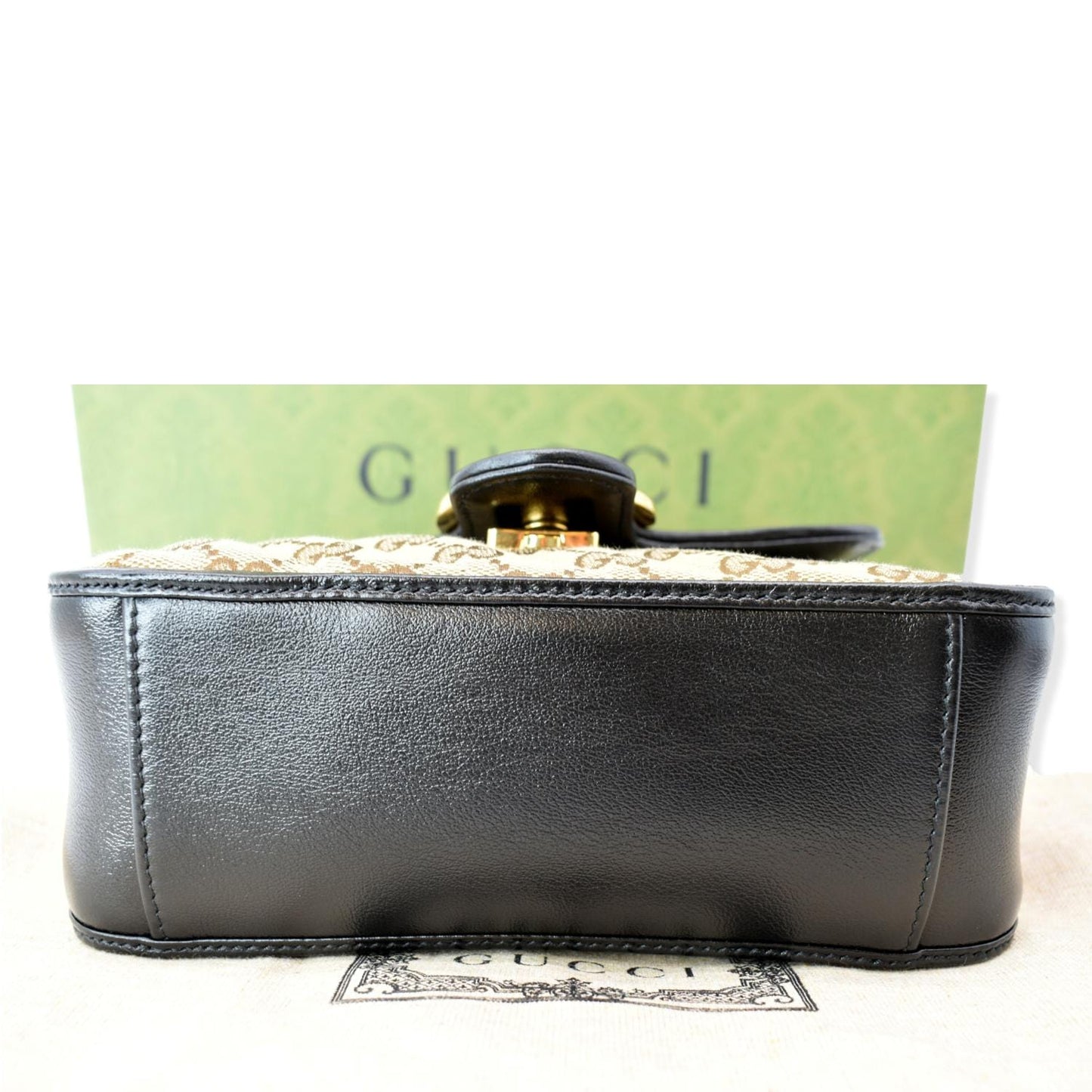 GUCCI GG Marmont Mini Top Handle Crossbody Bag 583571 Beige