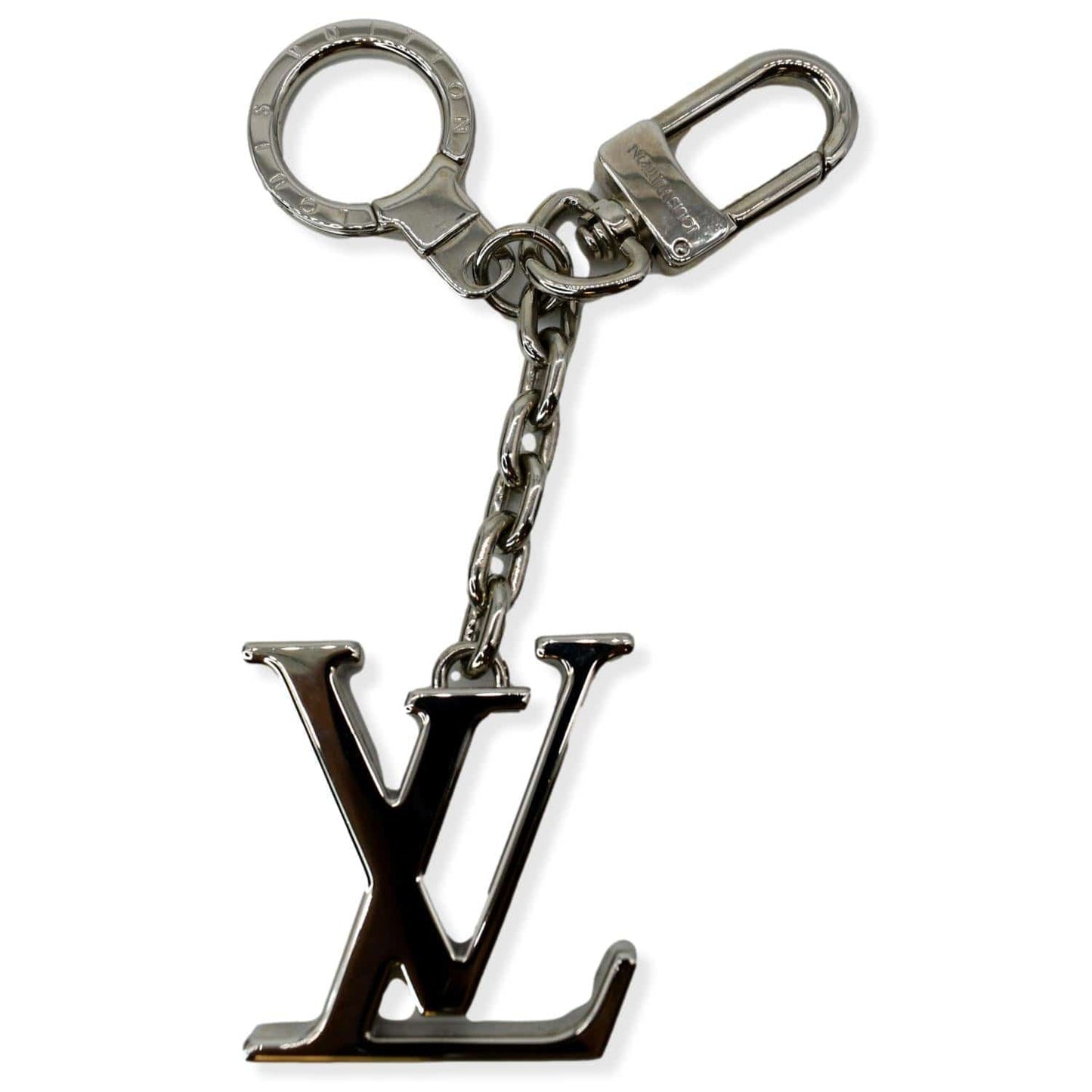 LOUIS VUITTON LV Initiales Key Holder Bag Charm Silver
