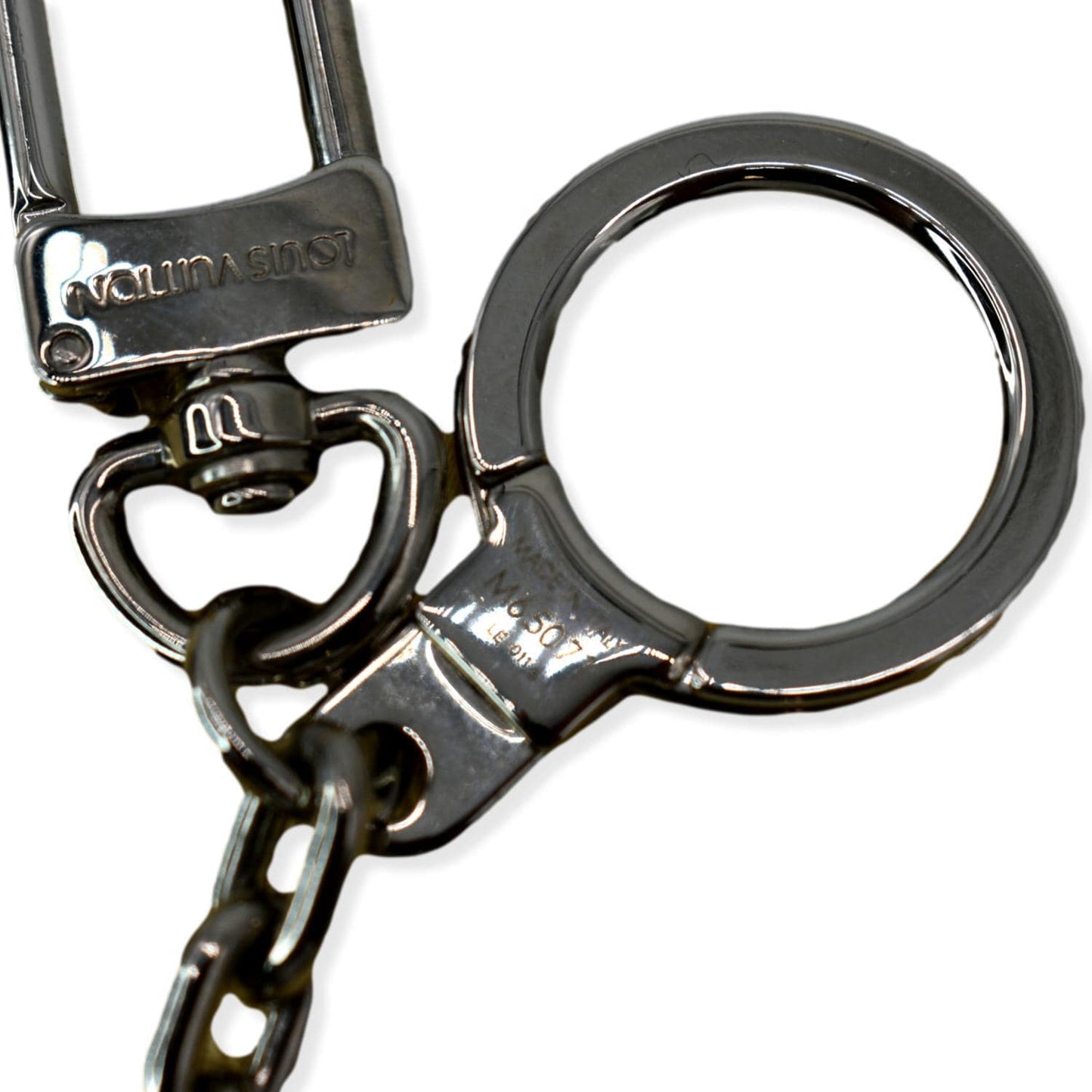 LOUIS VUITTON LV Initiales Key Holder Bag Charm Silver