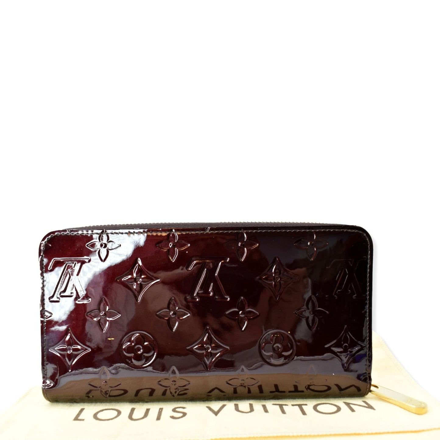LOUIS VUITTON Monogram Vernis Zippy Wallet Amarante