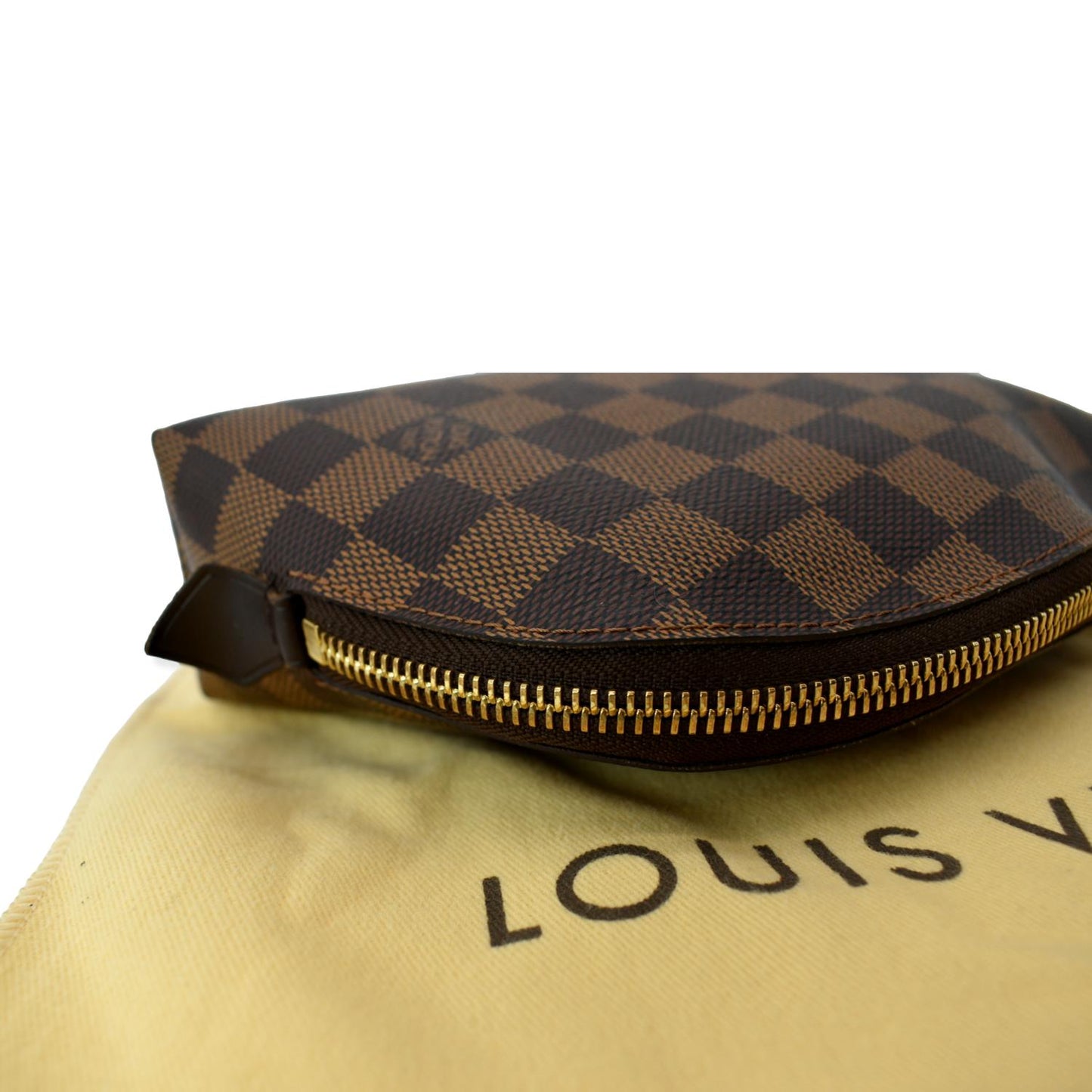 LOUIS VUITTON Damier Ebene Cosmetic Pouch Brown