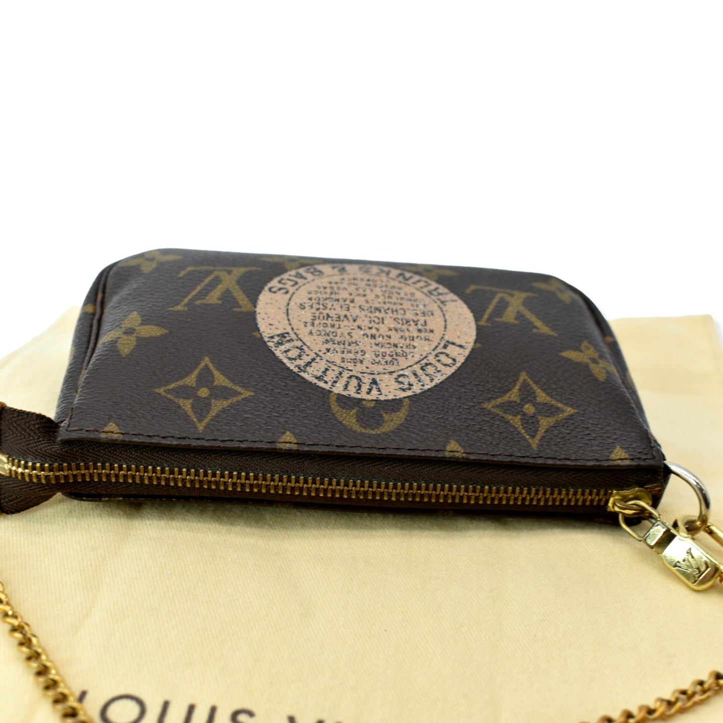 LOUIS VUITTON Mini Trunk & Bags Monogram Canvas Pochette Accessoires Pouch Brown