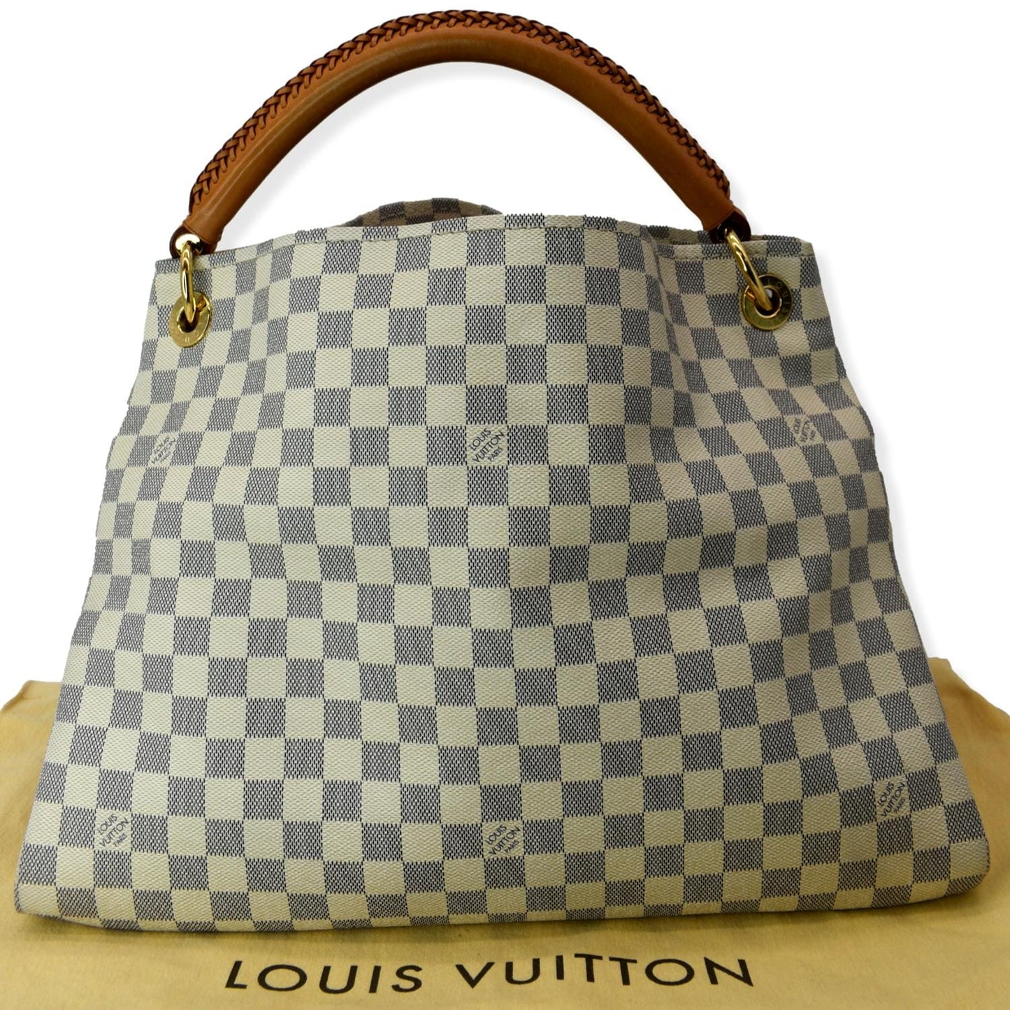 LOUIS VUITTON Artsy MM Damier Azur Hobo Bag White