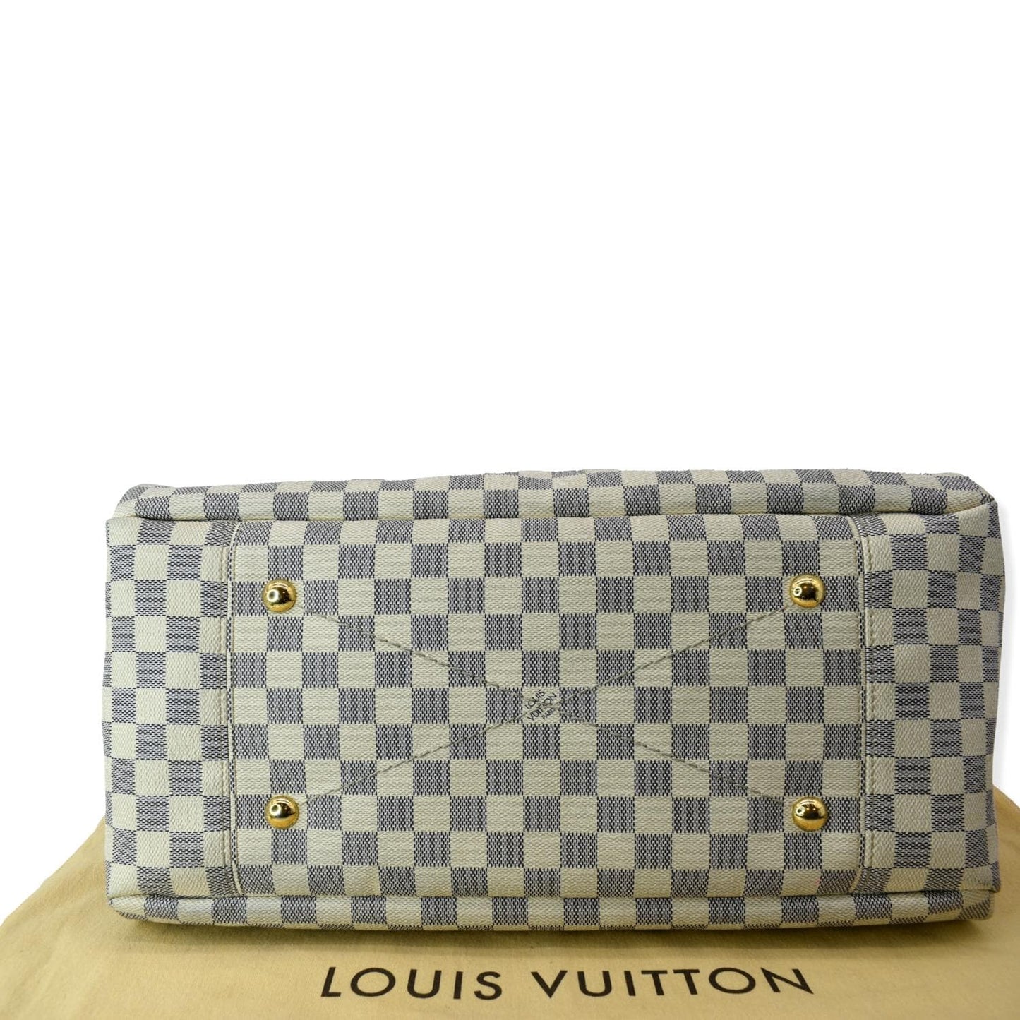 LOUIS VUITTON Artsy MM Damier Azur Hobo Bag White