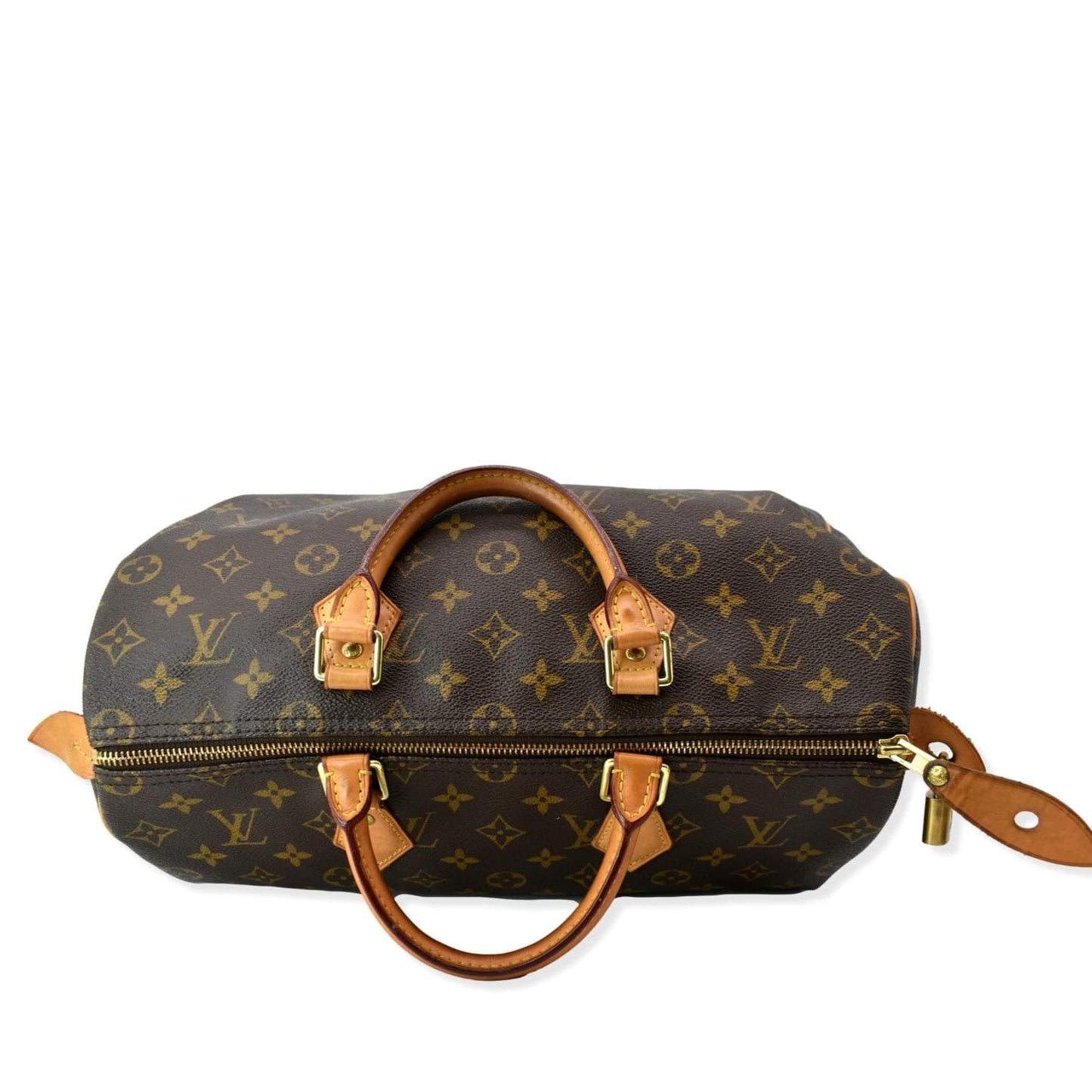 LOUIS VUITTON  Speedy 35 Monogram Canvas Satchel Bag Brown