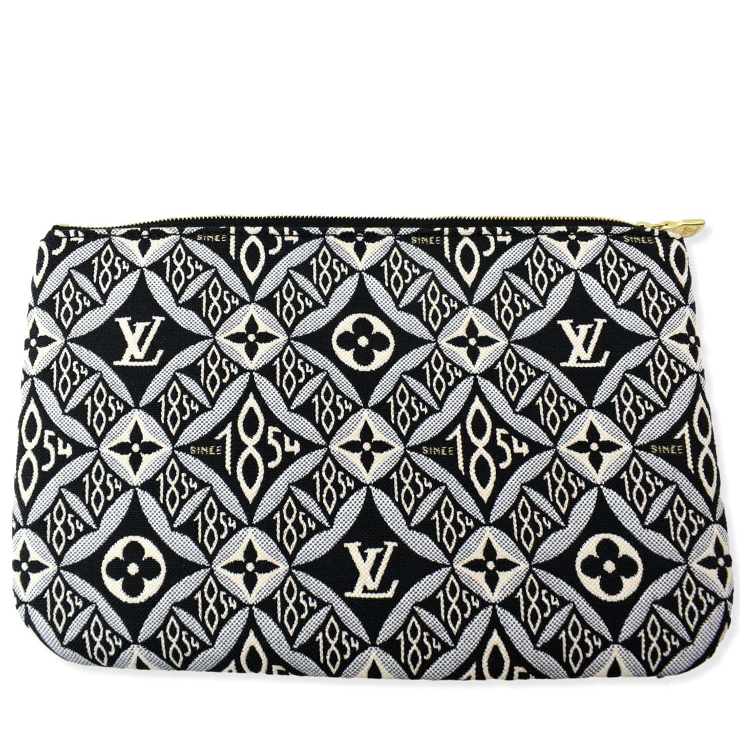 LOUIS VUITTON Since 1854 Neverfull Jacquard Wristlet Pouch Grey