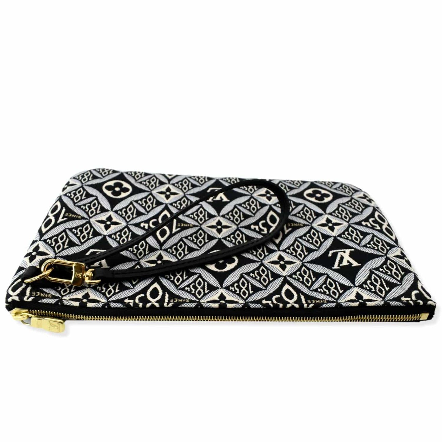 LOUIS VUITTON Since 1854 Neverfull Jacquard Wristlet Pouch Grey