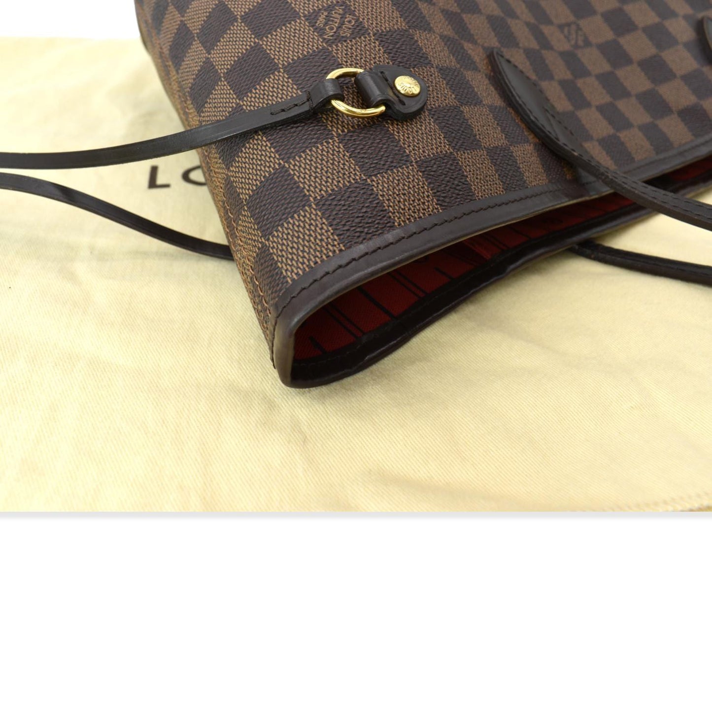 LOUIS VUITTON  Neverfull MM Damier Ebene Shoulder Bag Brown