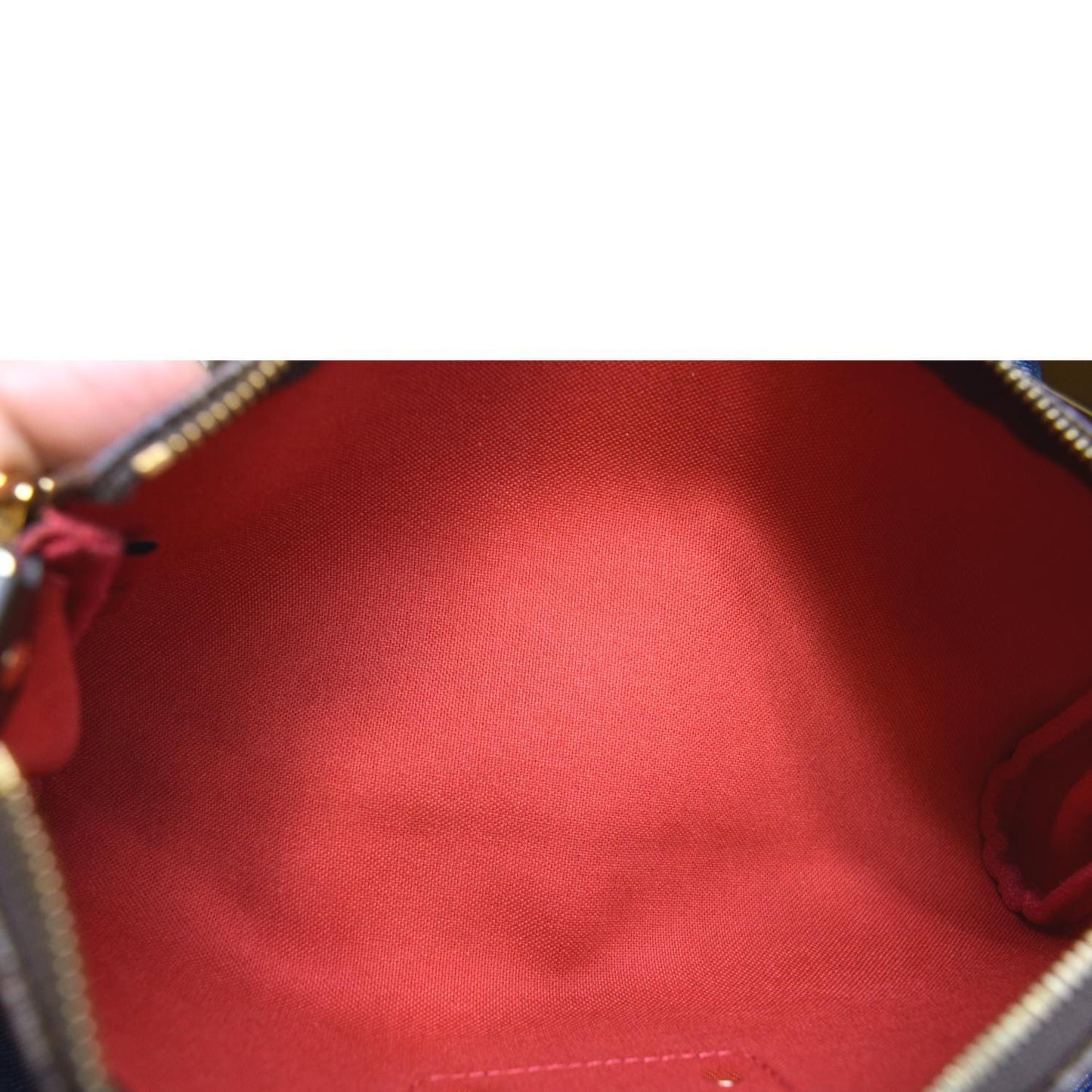 LOUIS VUITTON Eva Pochette Damier Ebene Clutch Crossbody Bag Brown