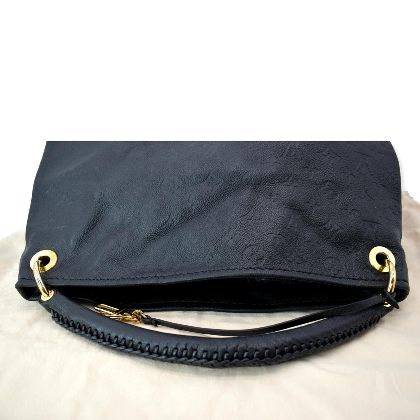 LOUIS VUITTON Artsy MM Empreinte Leather Shoulder Bag Black