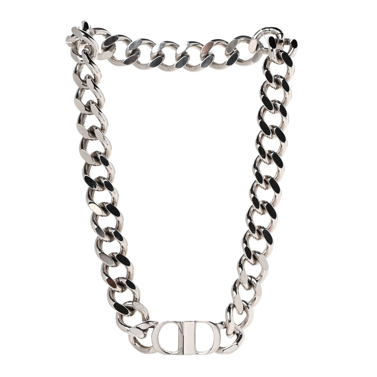 DIOR BRASS CD CHAIN LINK NECKLACE