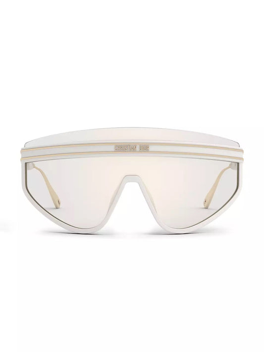 DIOR CHRISTIAN DIOR CLUB M2U MIRROR GOLD CLEAR MASK SUNGLASSES