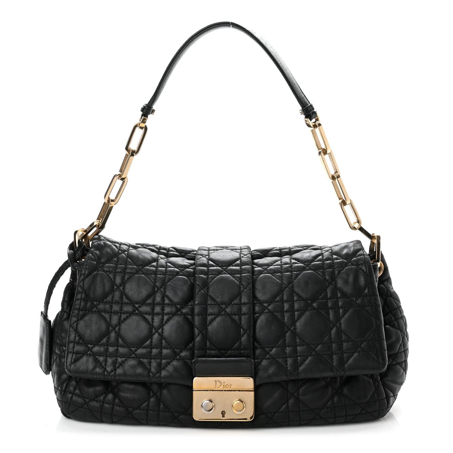 DIOR LAMBSKIN CANNAGE NEW LOCK SHOULDER BAG