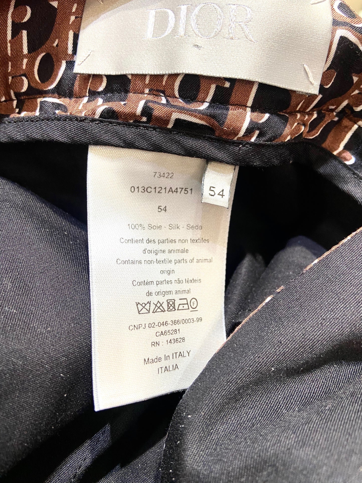 DIOR OBLIQUE MONOGRAM SILK MEN'S SHORTS