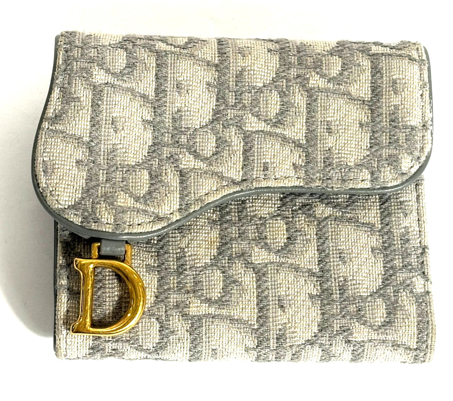 DIOR OBLIQUE SADDLE LOTUS TRI-FOLD WALLET