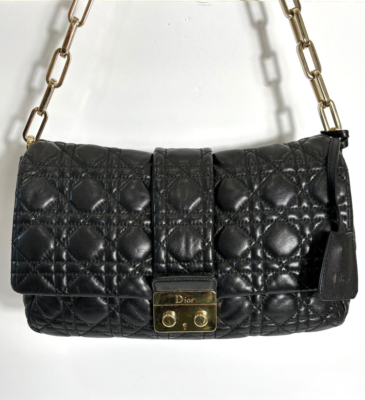 DIOR LAMBSKIN CANNAGE NEW LOCK SHOULDER BAG