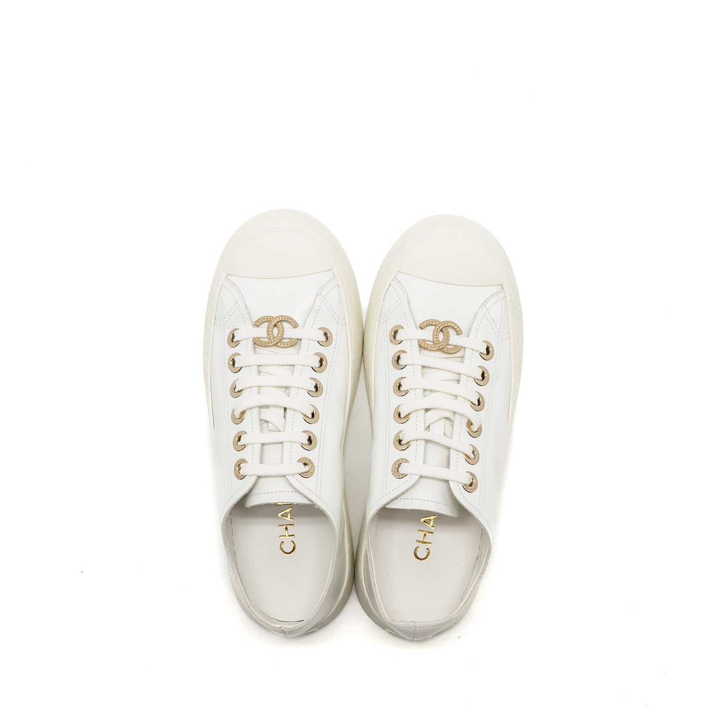 Chanel size 36.5 sneakers calfskin white LGHW