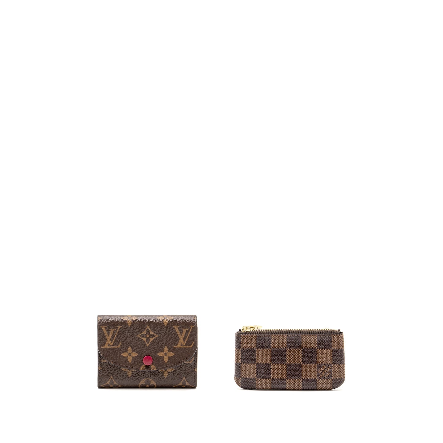 Louis Vuitton Rosalie Coin Purse Monogram Canvas Fuchsia, Key Pouch Damier Ebene (sell in a set)